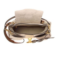 New Chloe Medium Beige Leather Lexa Cross Body bag