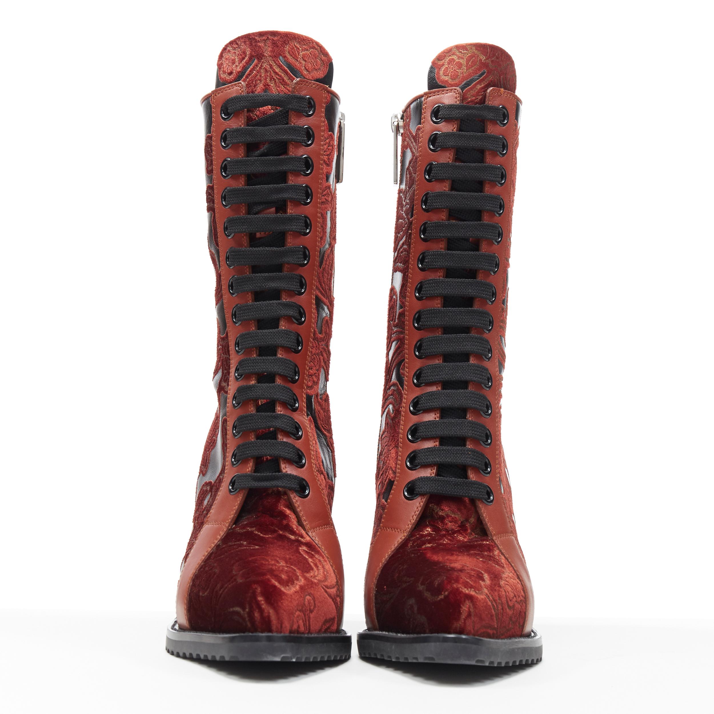 red floral boots
