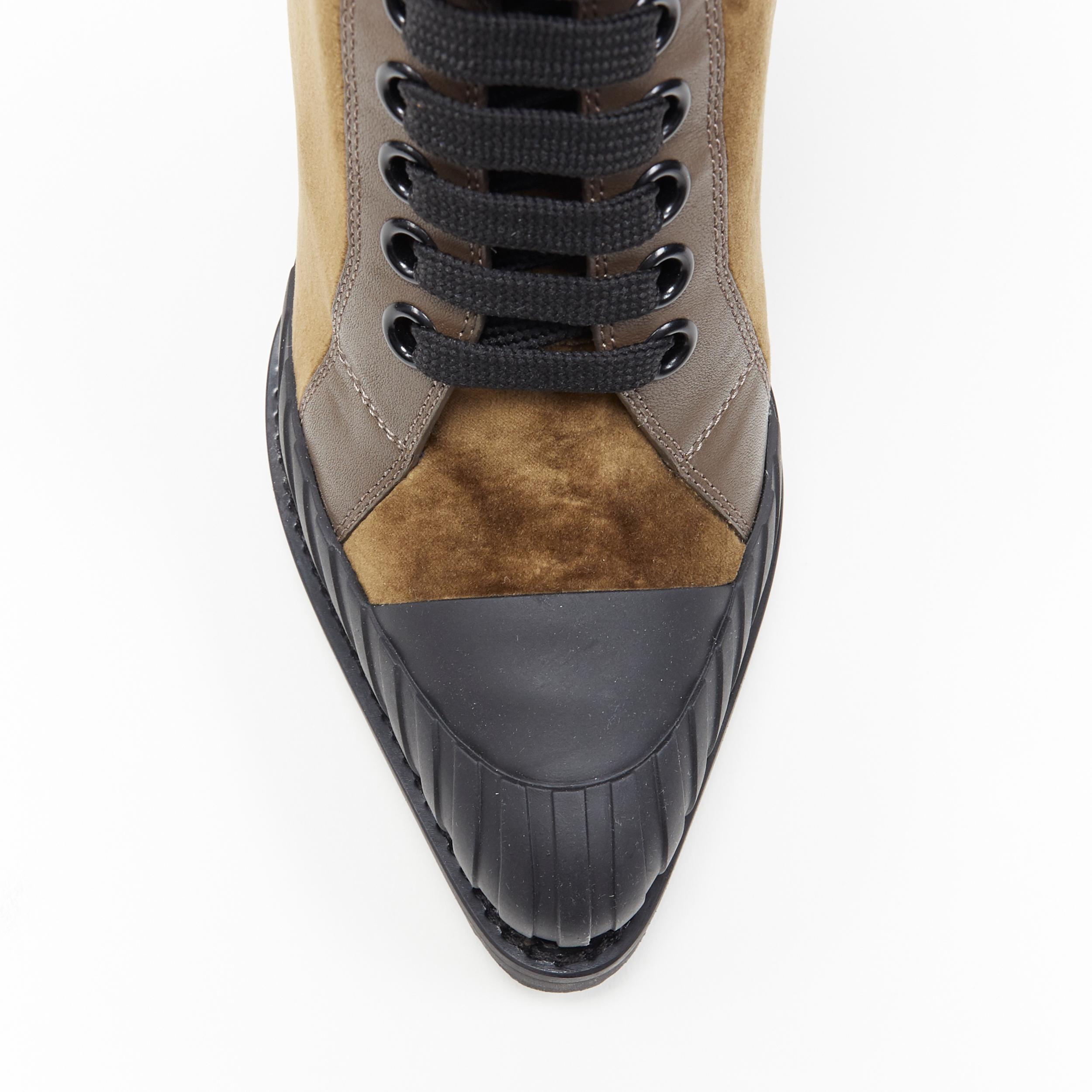 new CHLOE Runway Rylee dark green velvet baroque metal heel rubber toe boot EU37 In New Condition In Hong Kong, NT