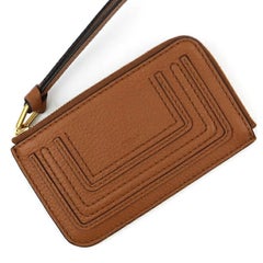 NEW Chloe Tan Marcie Leather Card Holder Wallet