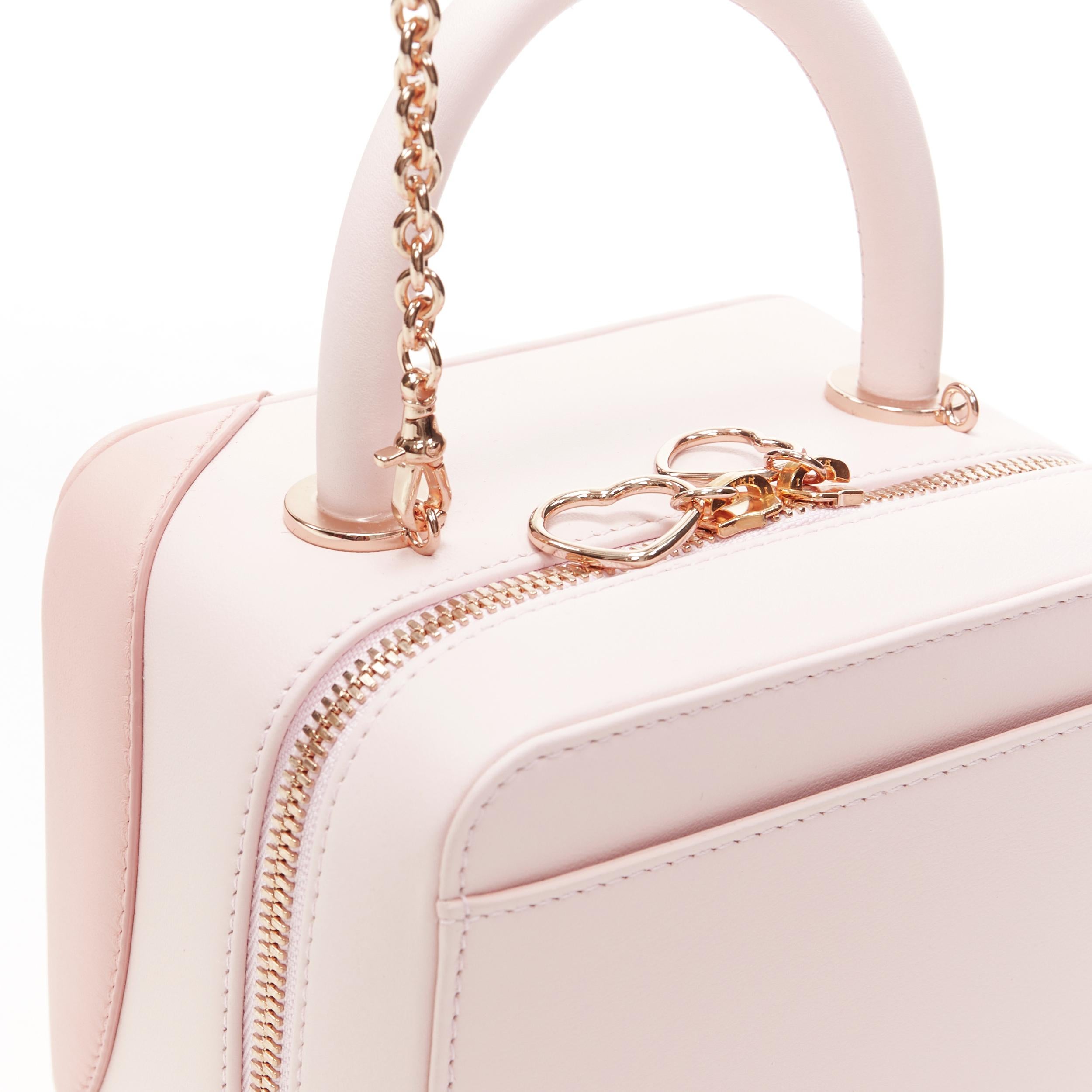 Beige new CHOPARD Green Carpet Chloe Sevigny pink heart leather box vanity bag