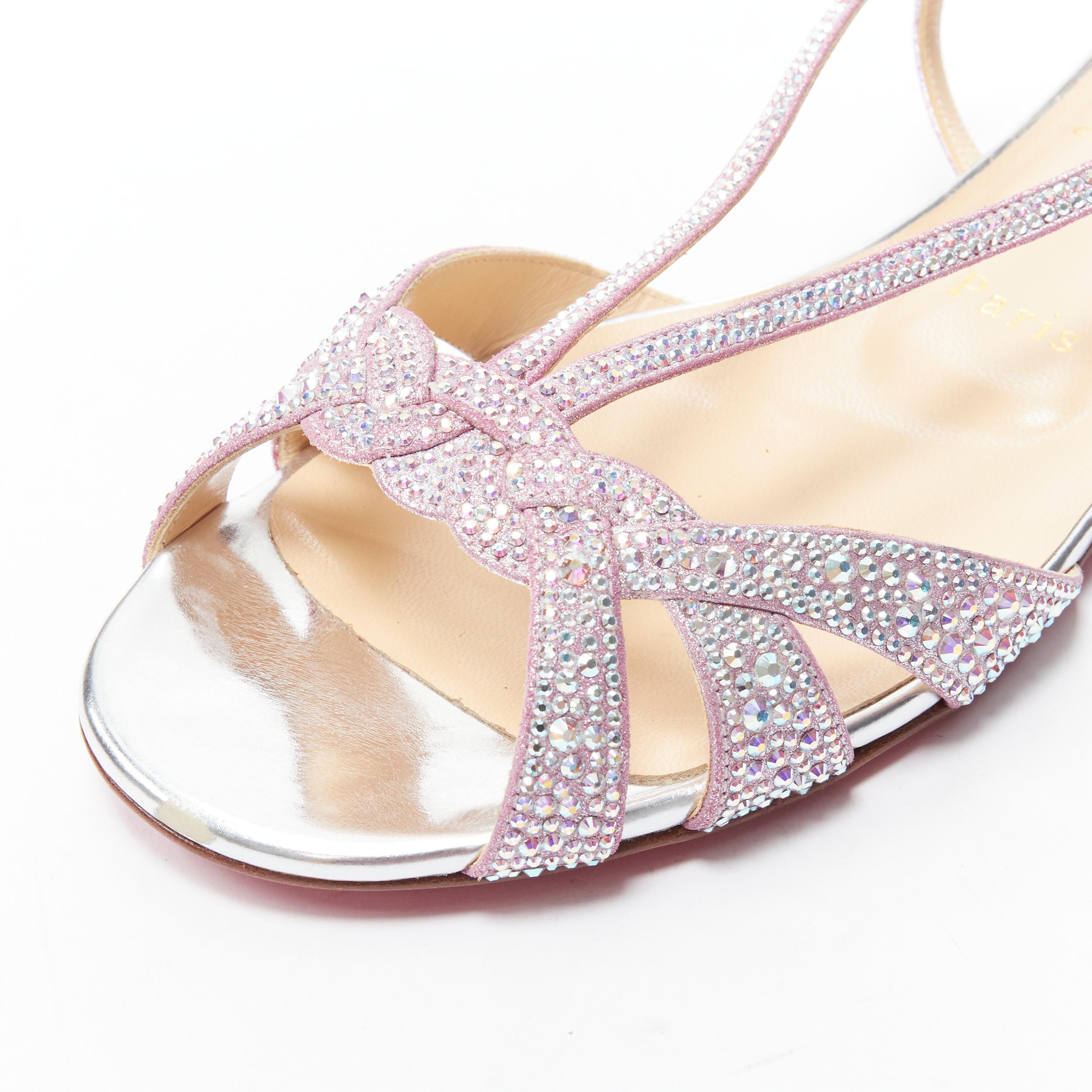 new CHRISTIAB LOUBOUTIN Lady Strass crystal embellished flat sandals EU39 2