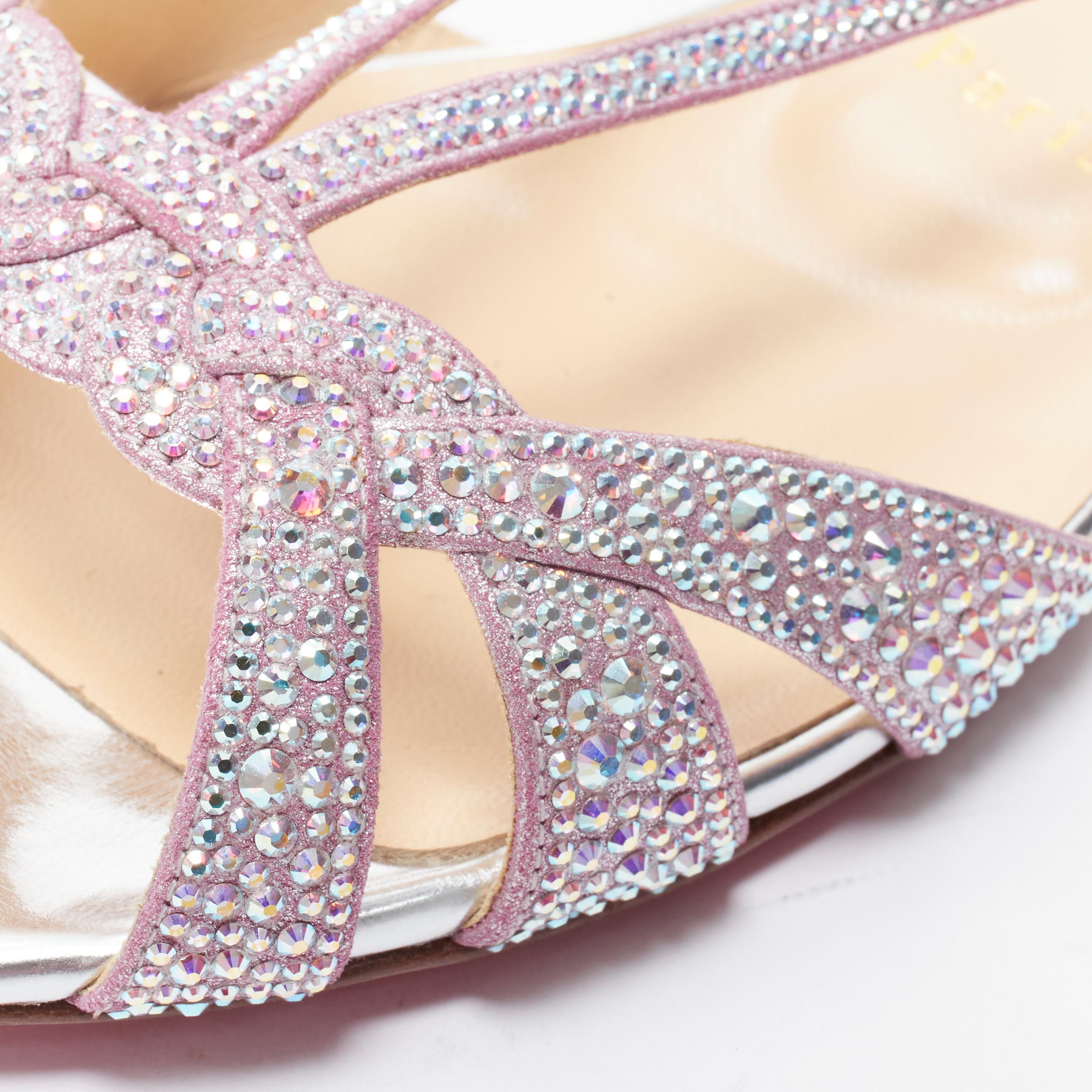 new CHRISTIAB LOUBOUTIN Lady Strass crystal embellished flat sandals EU39 3