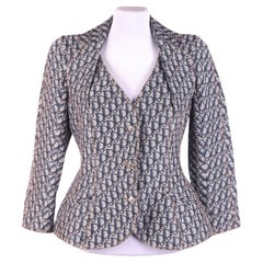 NEW CHRISTIAN DIOR 2005 Vintage Oblique Canvas Trotter Monogram Jacket SZ USA 10
