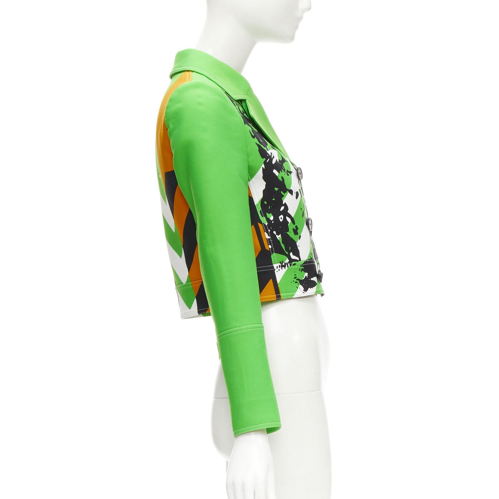 Women's new CHRISTIAN DIOR 2022 Runway green Fantaisie animalier cropped jacket FR34 XS