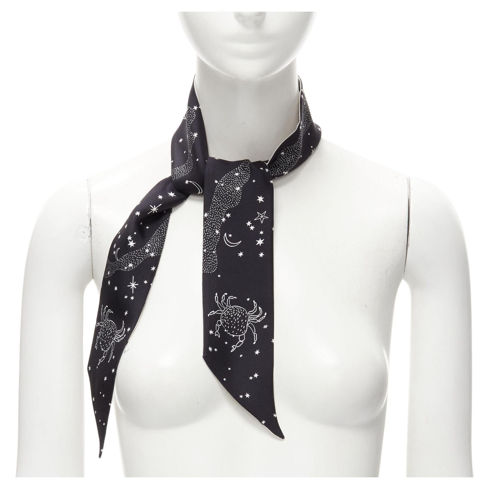new CHRISTIAN DIOR 2022 Zodiac Mitzah Le Cancer astrology 100% silk scarf For Sale