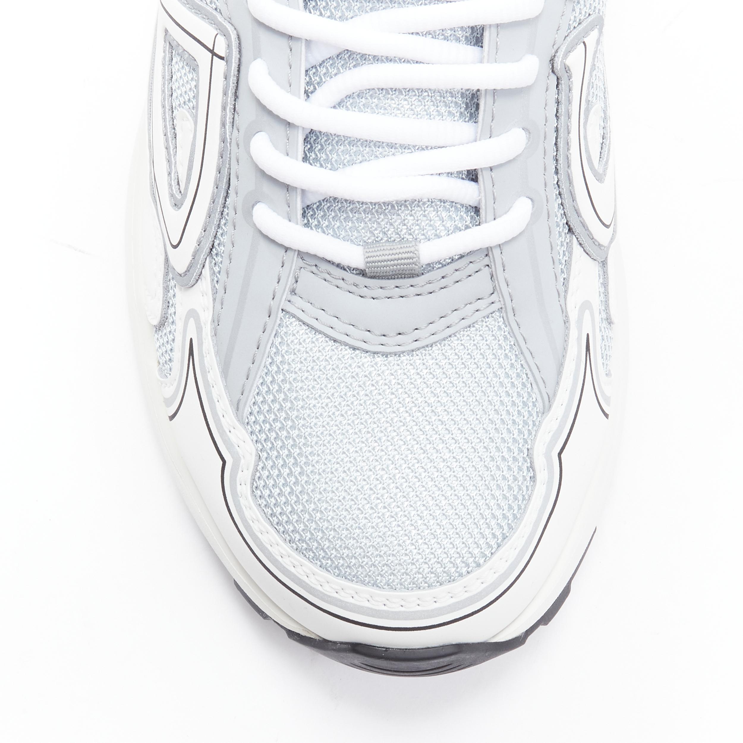 new CHRISTIAN DIOR B30 CD white leather grey mesh low runner sneaker EU42 In New Condition In Hong Kong, NT