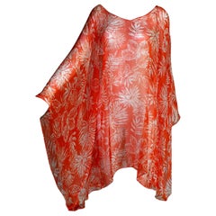 NEW Christian Dior Belted Chiffon Silk Printed Tunic Kaftan Beach Pool Dress 40