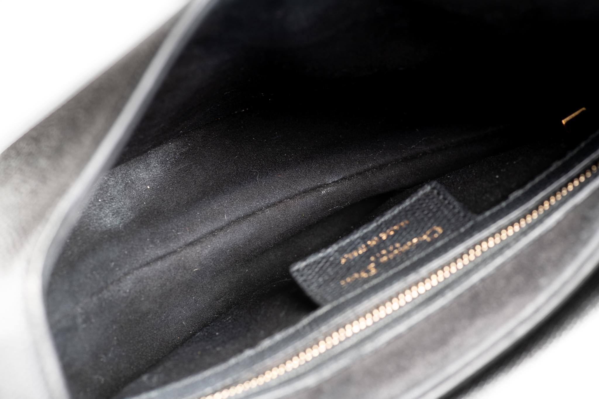 New Christian Dior Black Gold Calfskin Saddle Bag 3