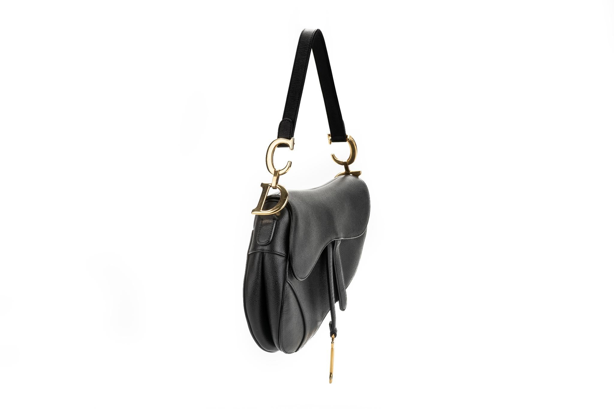 black and gold dior saddle bag