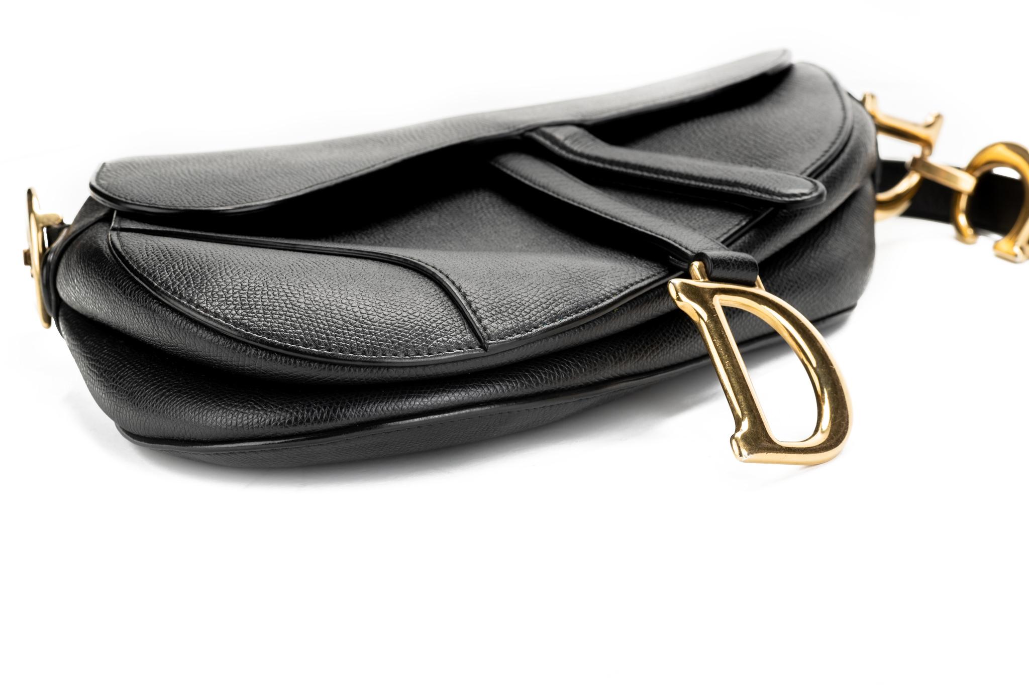 dior saddle black gold