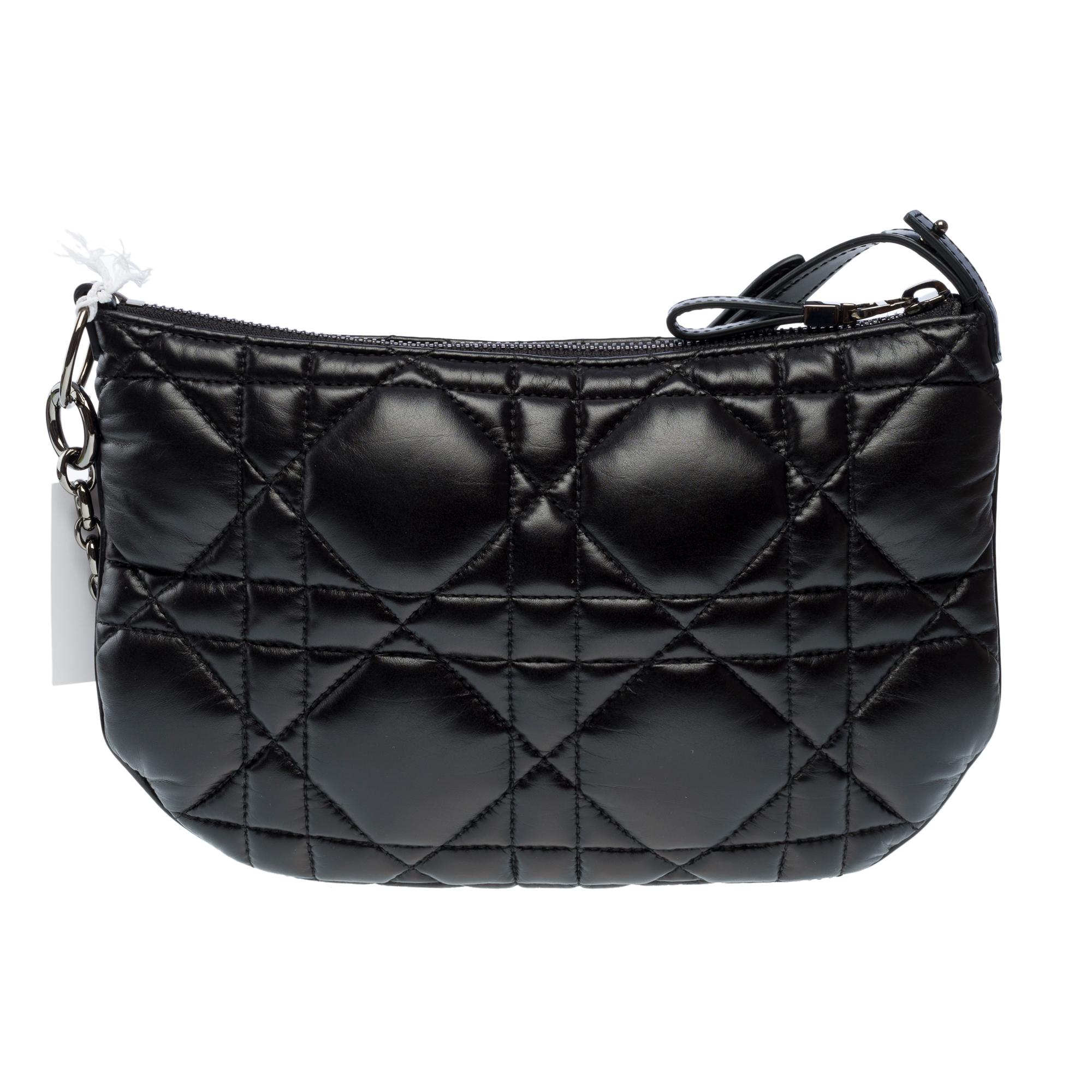 Women's New Christian Dior Caro shoulder bag in black cannage leather, BPHW
