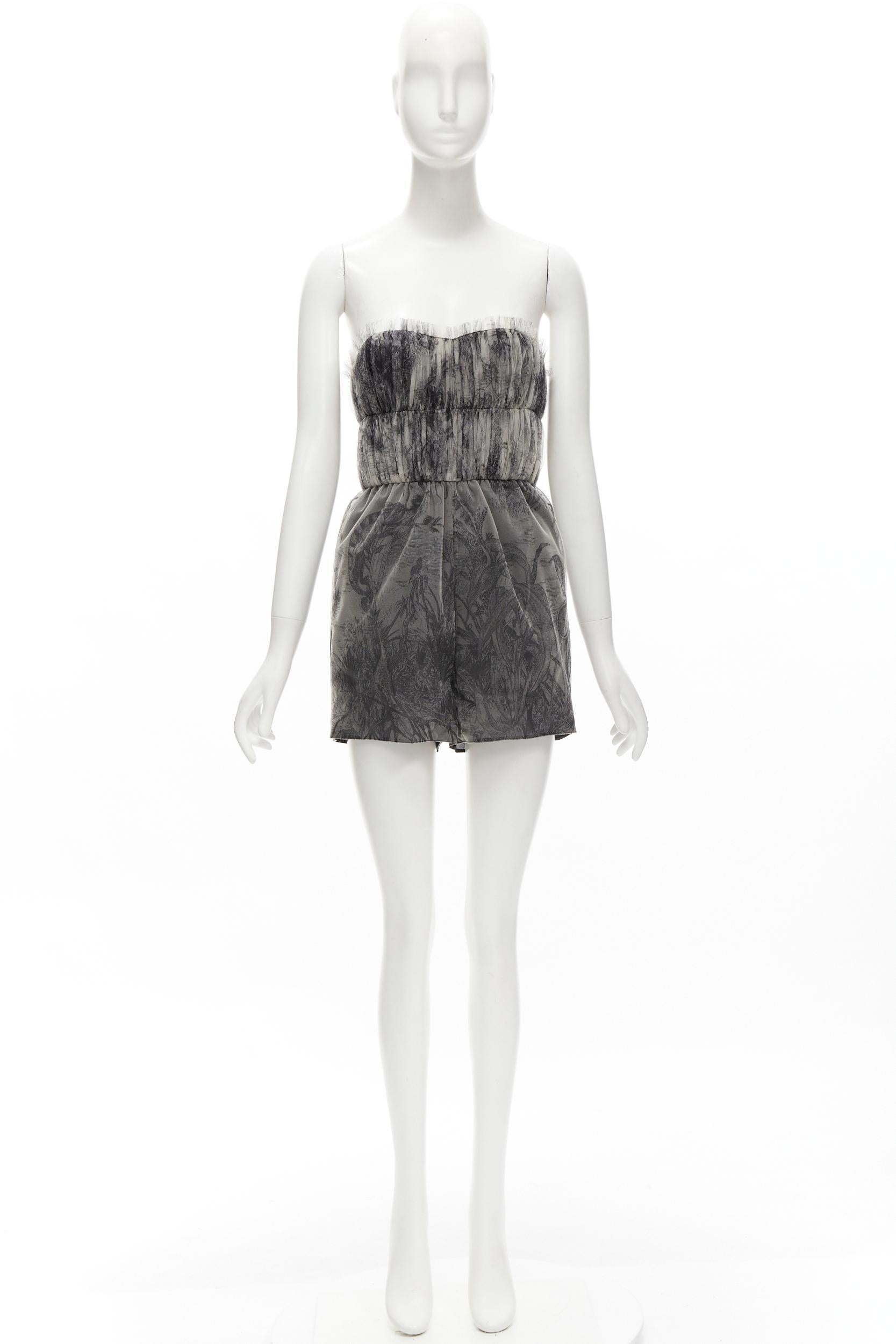 new CHRISTIAN DIOR Fantaisie Dioriviera tulle gathered pleated romper FR34 XS For Sale 2