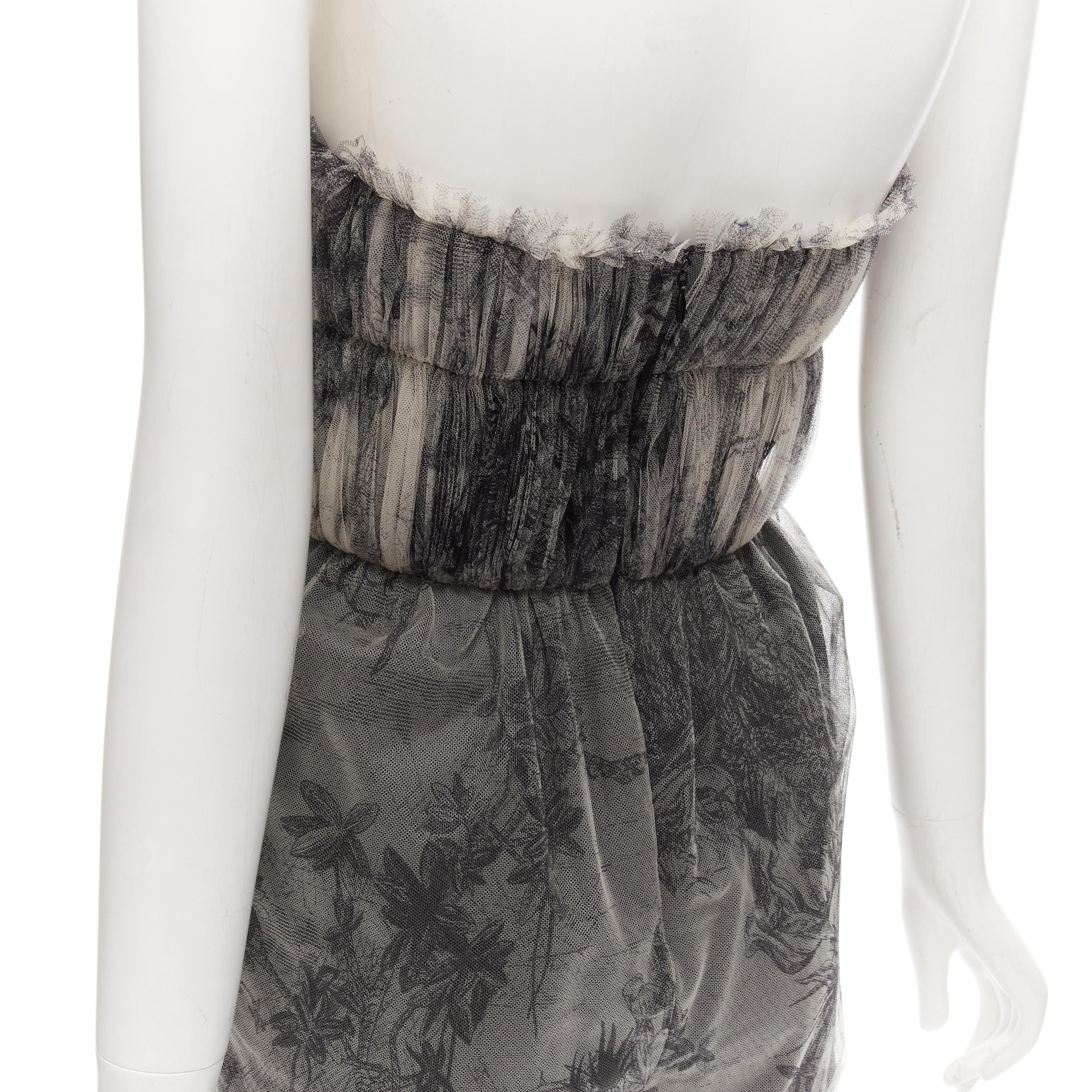 new CHRISTIAN DIOR Fantaisie Dioriviera tulle gathered pleated romper FR34 XS In New Condition For Sale In Hong Kong, NT