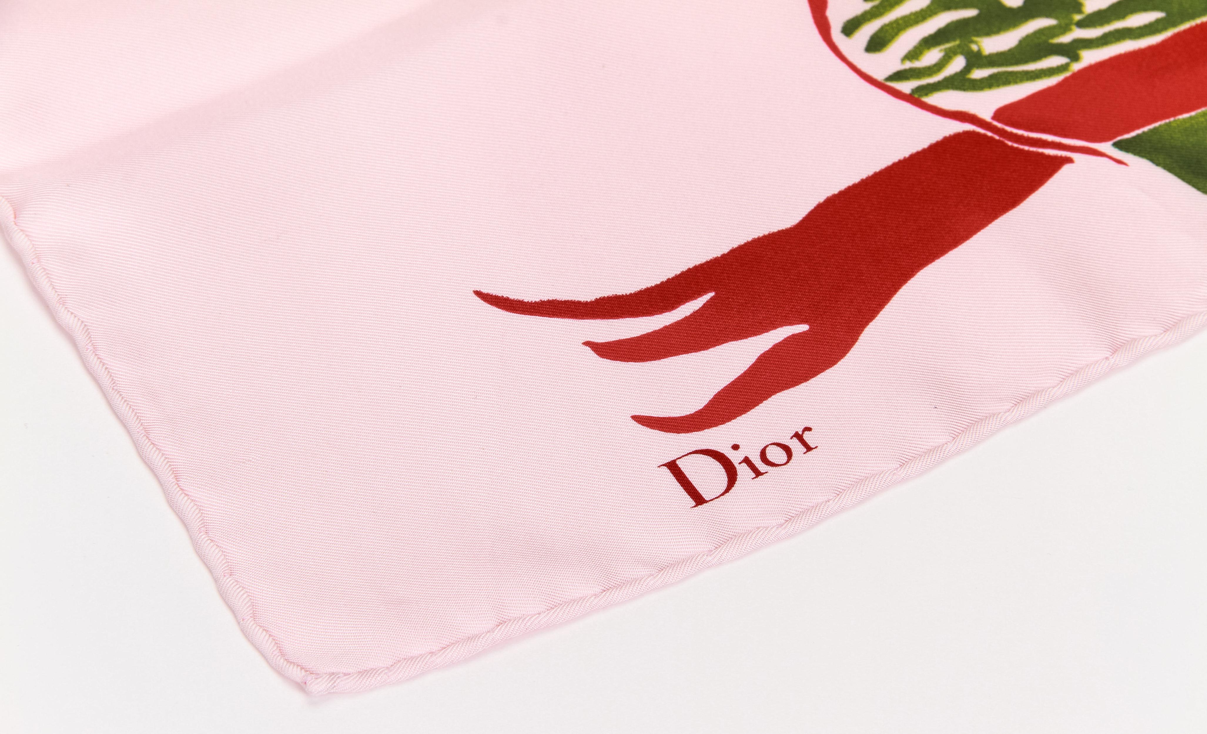 christian dior red scarf