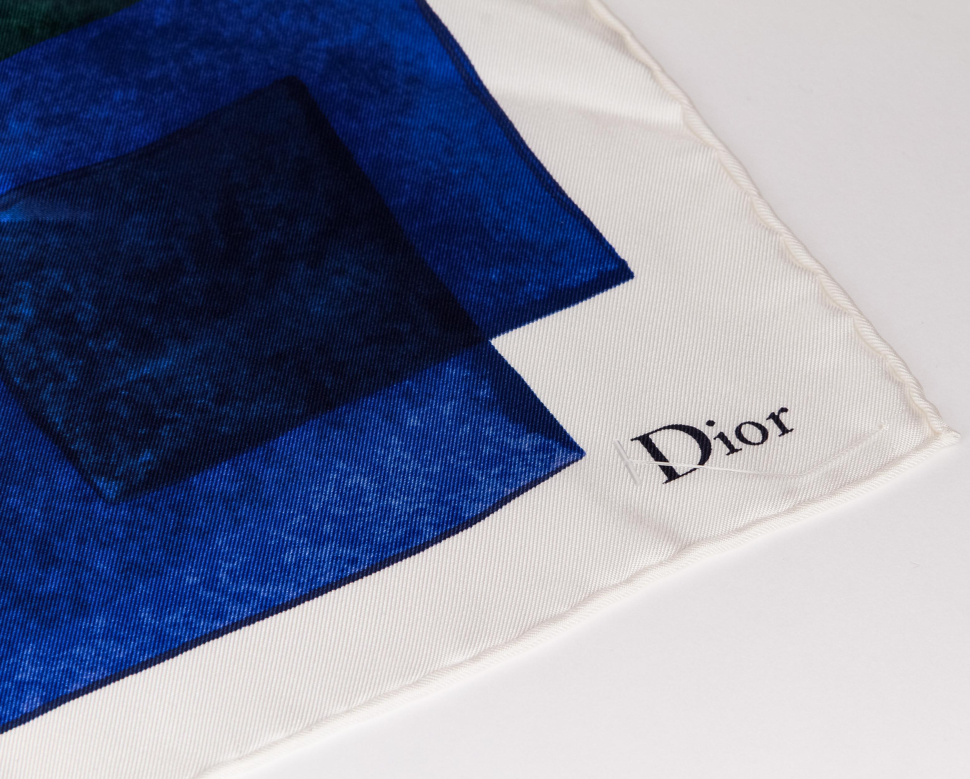 Black New Christian Dior Geometric Silk Scarf