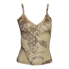 NEW Christian Dior John Galliano Cashmere Saddle Bag Print Cardigan Twin Set 36