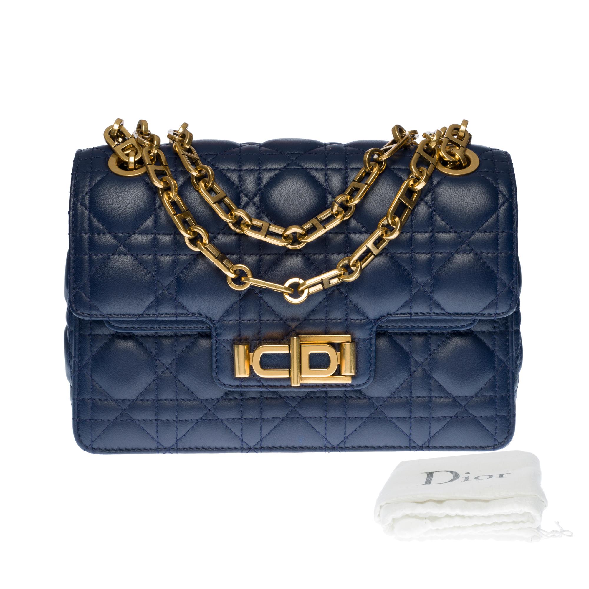 New /Christian Dior Miss Dior Shoulder bag in Navy Blue cannage leather, GHW 2
