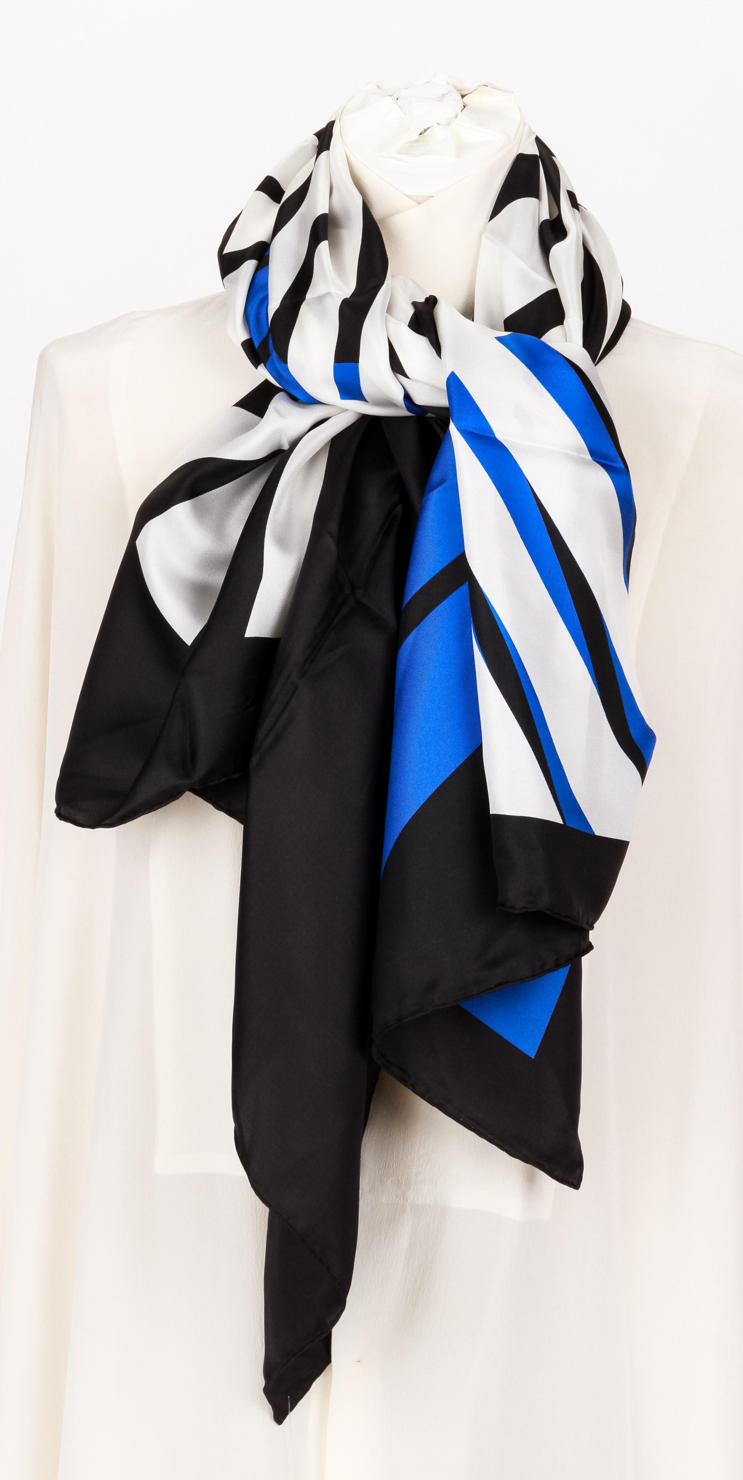dior black and white scarf