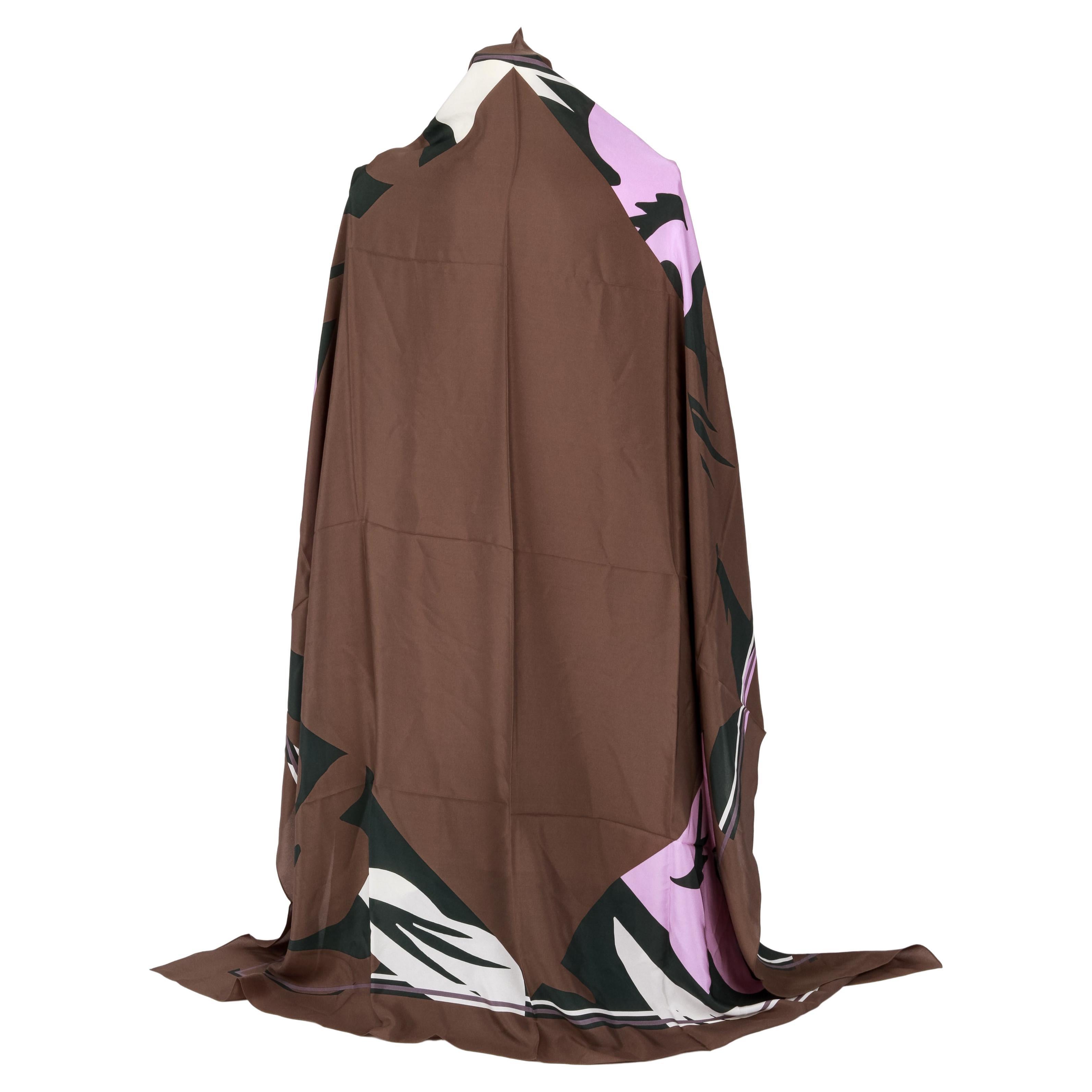 New Christian Dior Oversize Silk Taupe 54" Shawl  For Sale