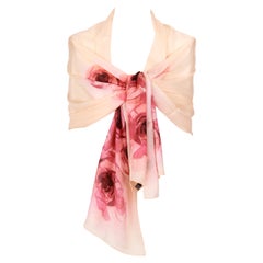New Christian Dior Peach Quilted Stole Silk Shawl
