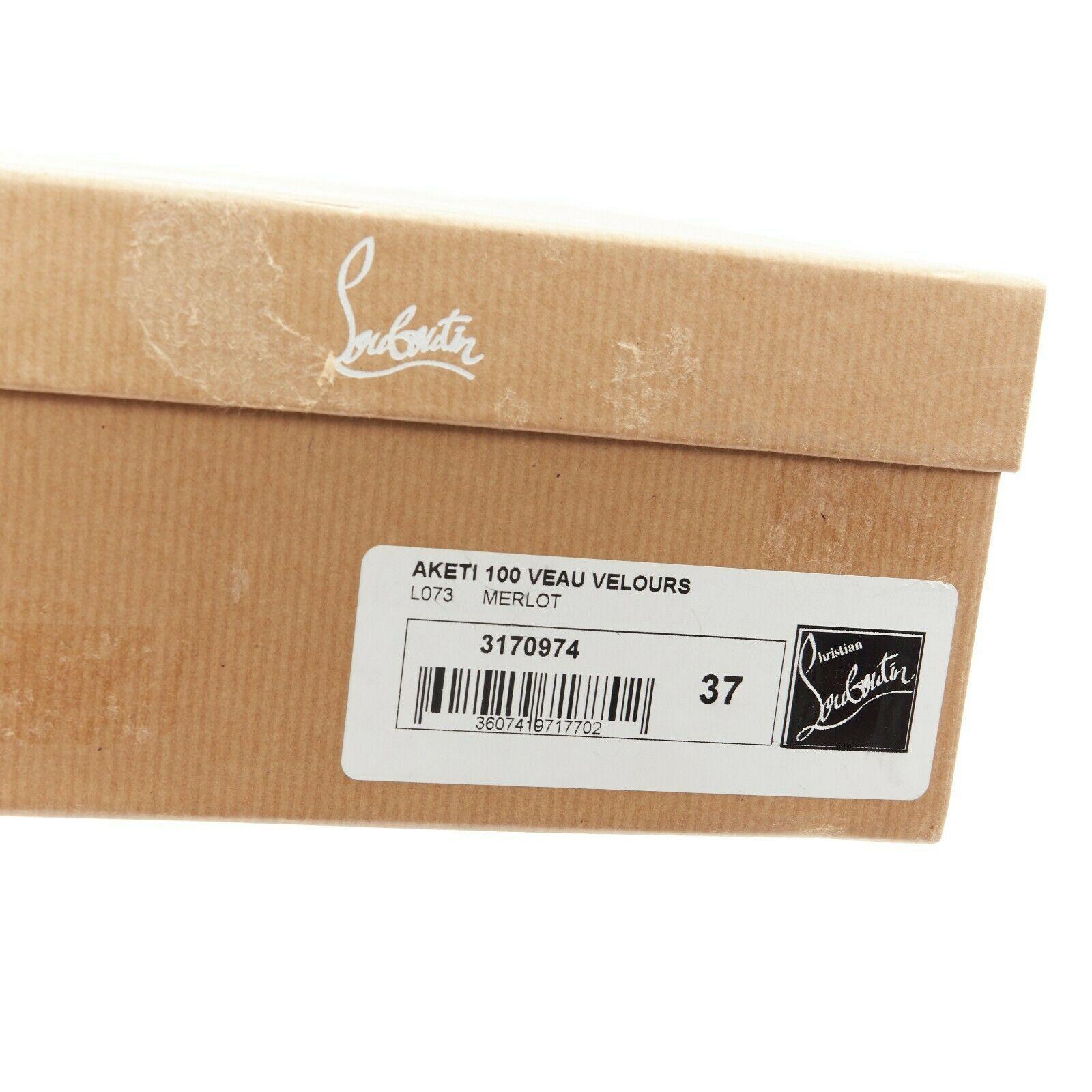 new CHRISTIAN LOUBOUTIN Aketi 100 purple suede scallop ankle strap heel EU37 6