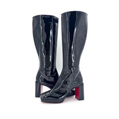 NEW Christian Louboutin Alleo 90 Patent Knee High Platform Boots 41