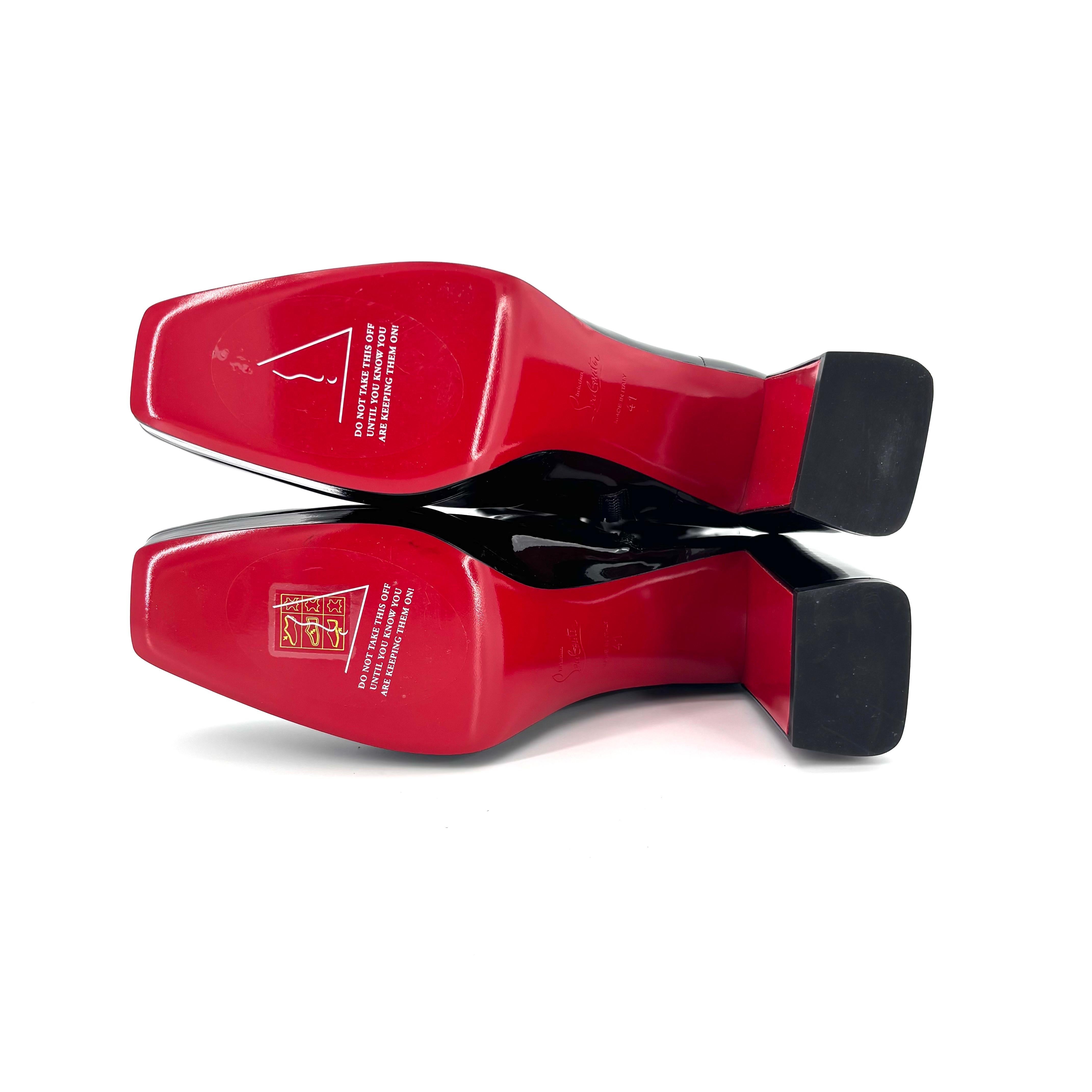 NEW Christian Louboutin Alleo 90 Patent Knee High Platform Boots 41 For Sale 3