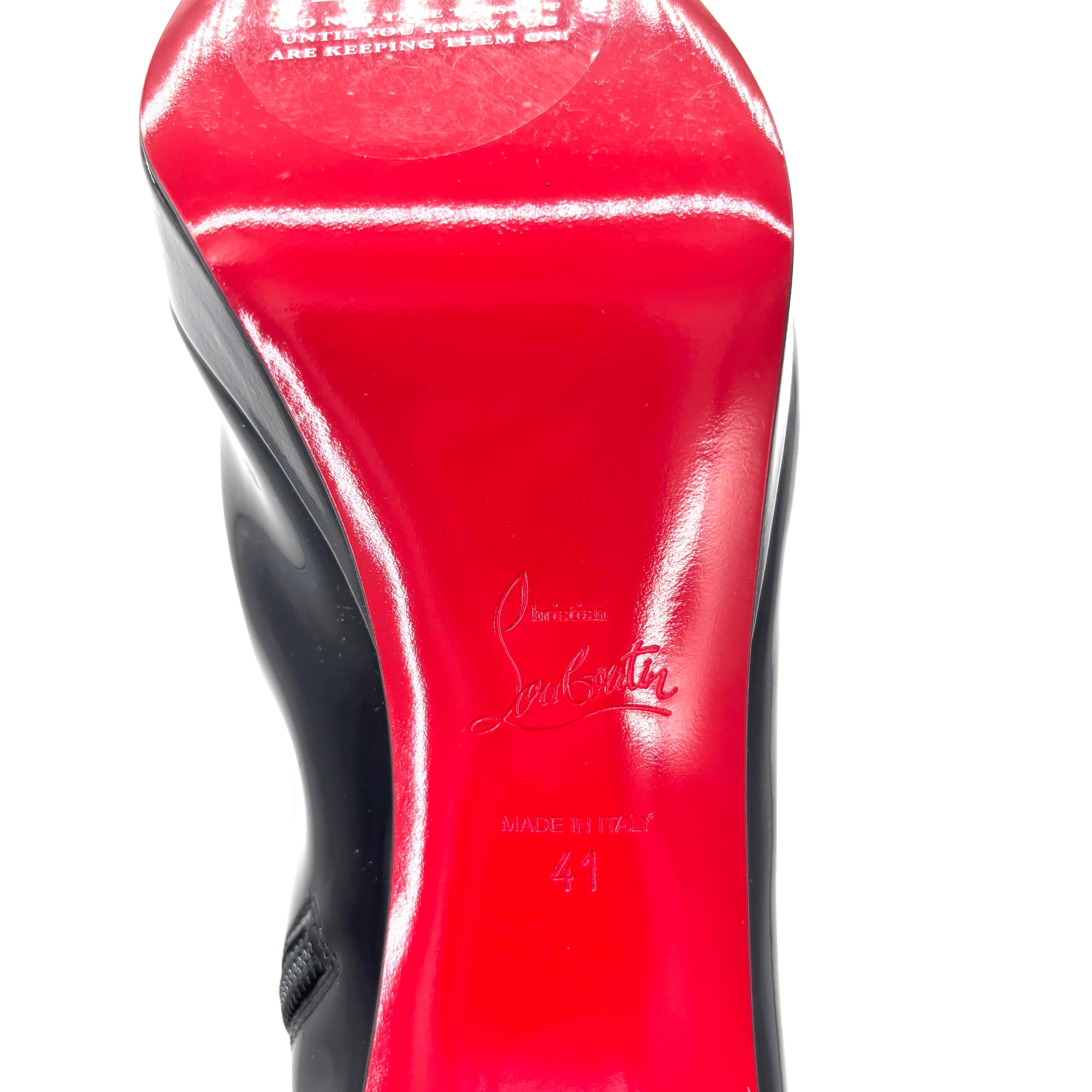 NEW Christian Louboutin Alleo 90 Patent Knee High Platform Boots 41 For Sale 4