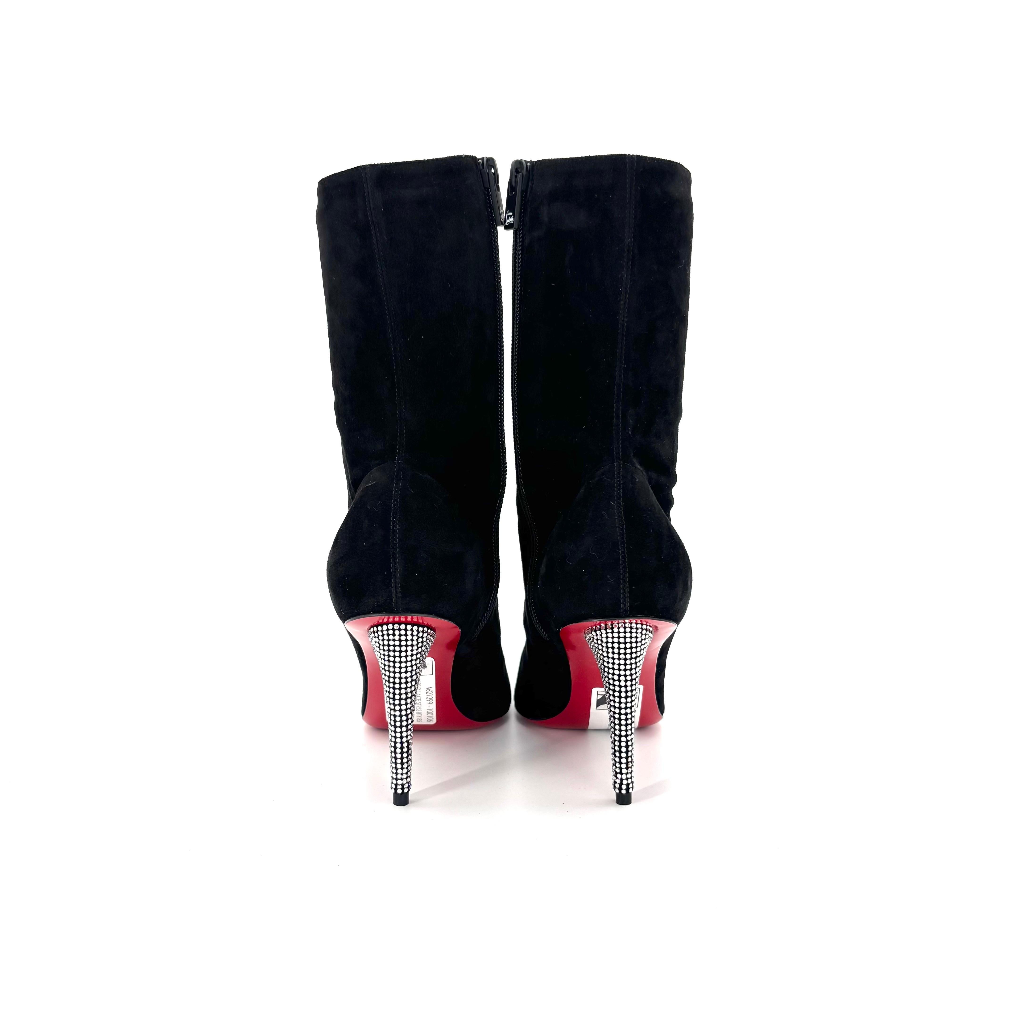 NUEVO Christian Louboutin Astrid Botín Encaje Strass 85 Botas Adornadas 37 en venta 2