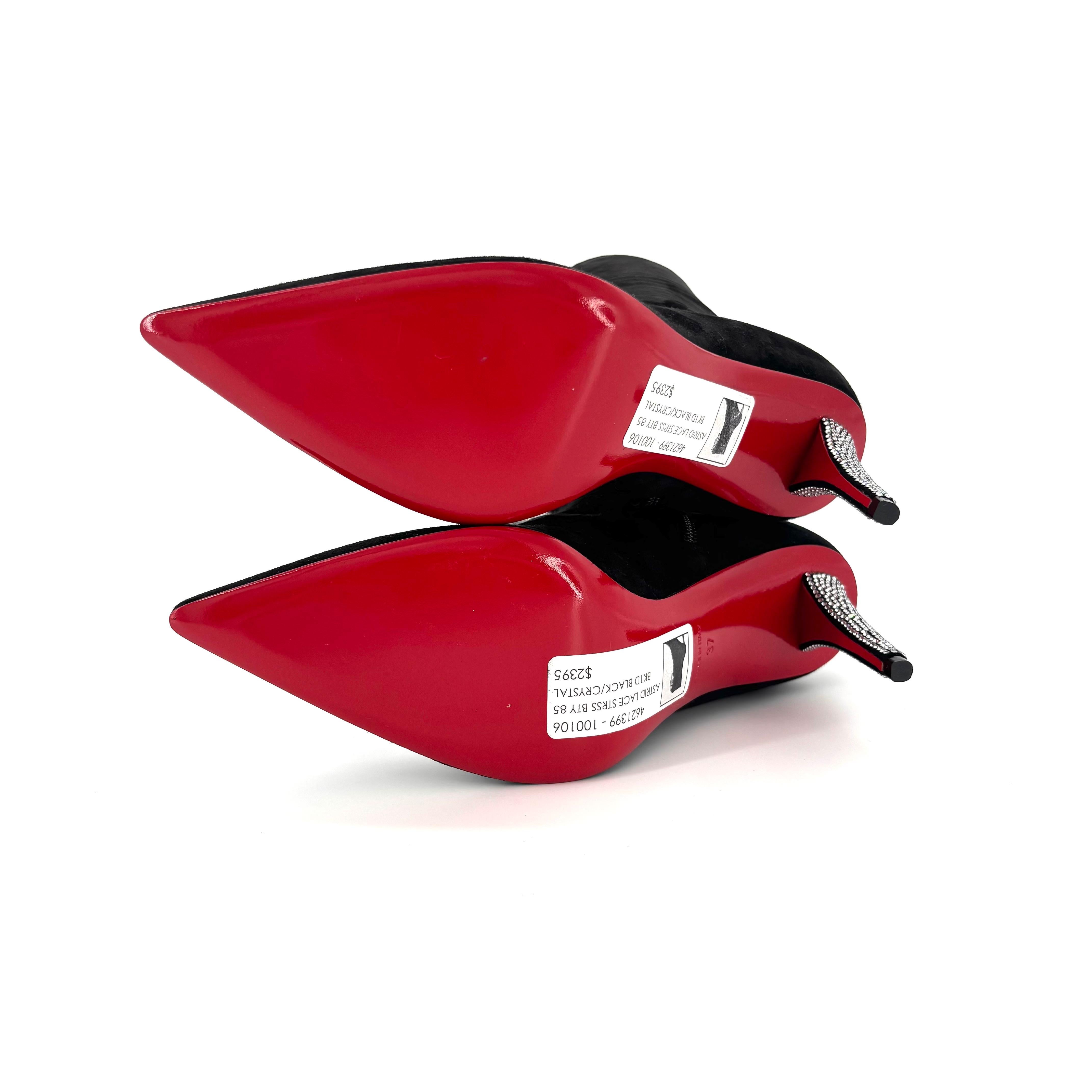 NUEVO Christian Louboutin Astrid Botín Encaje Strass 85 Botas Adornadas 37 en venta 4