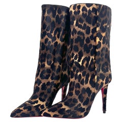 NEW Christian Louboutin Astrilarge Booty 100 Pony  Bottes léopard 37.5