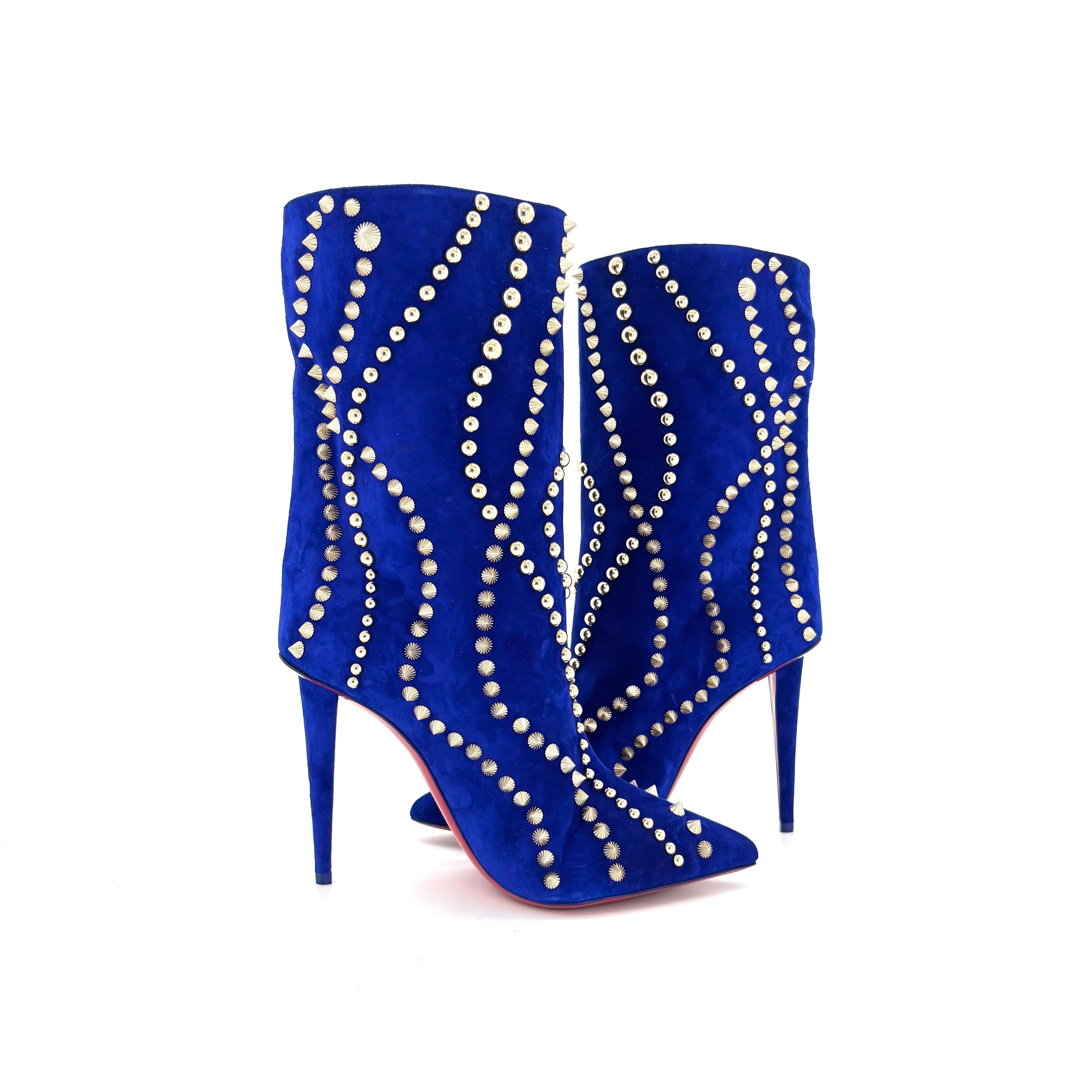 NUEVO Christian Louboutin Botín Astrilarge Pika 100 Botas Galactiqueen 39 Púrpura en venta