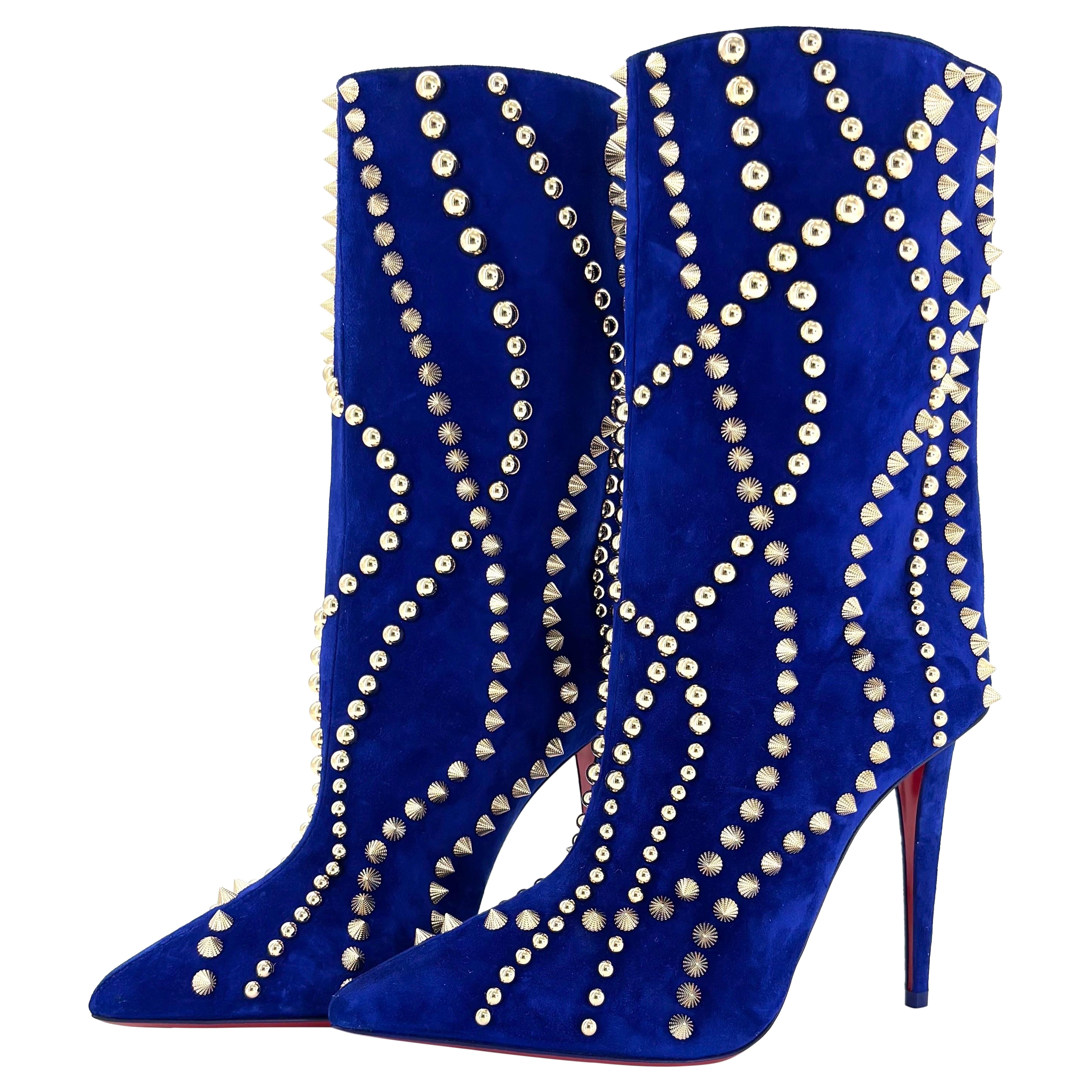 NEW Christian Louboutin Astrilarge Booty Pika 100 Galactiqueen Boots 39