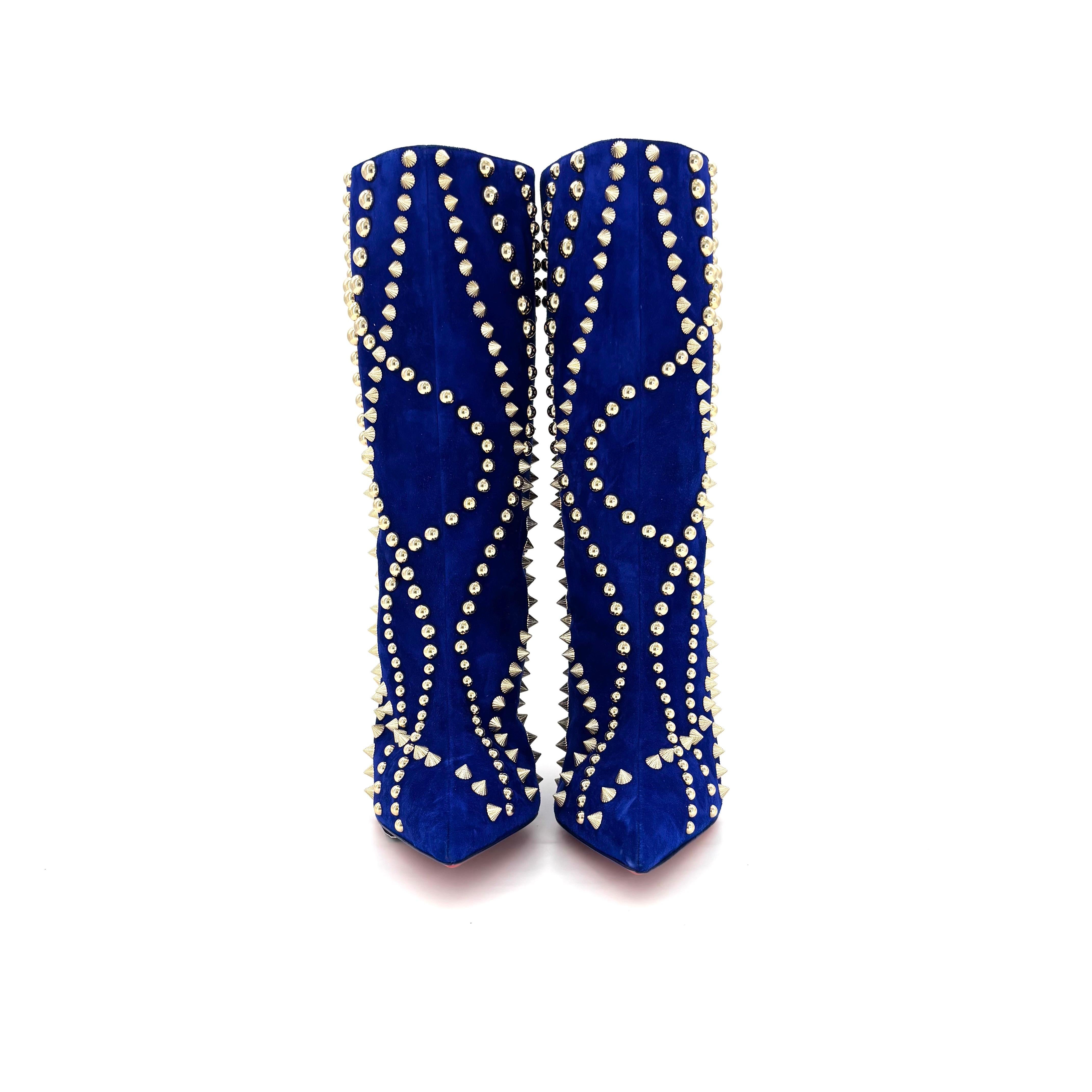 Women's NEW Christian Louboutin Astrilarge Booty Pika 100 Pointed Toe Boots 40 For Sale