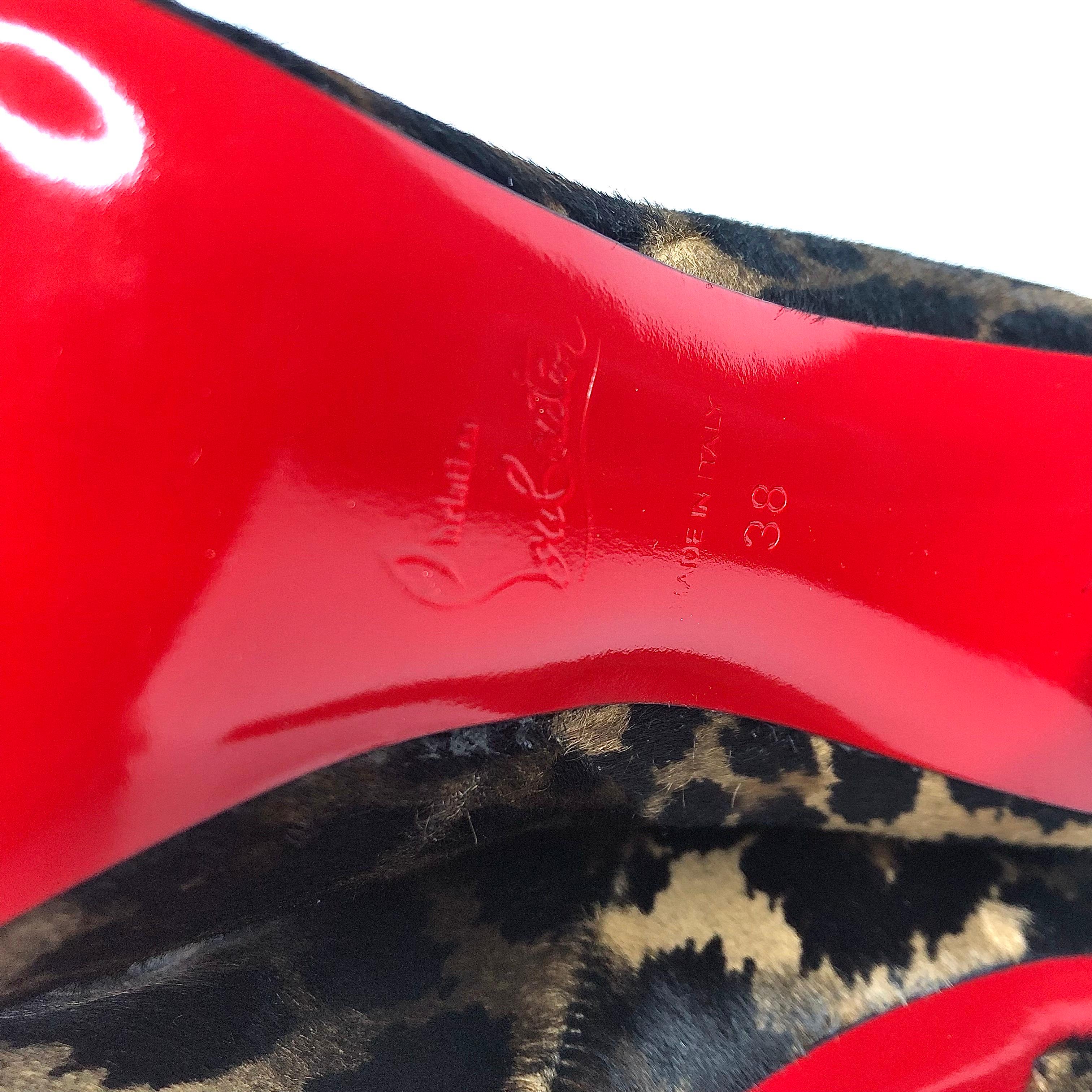 NEW Christian Louboutin Astrilarge Botta 100 Pony Kitty Kid Pointed Toe Boots 38 in vendita 4
