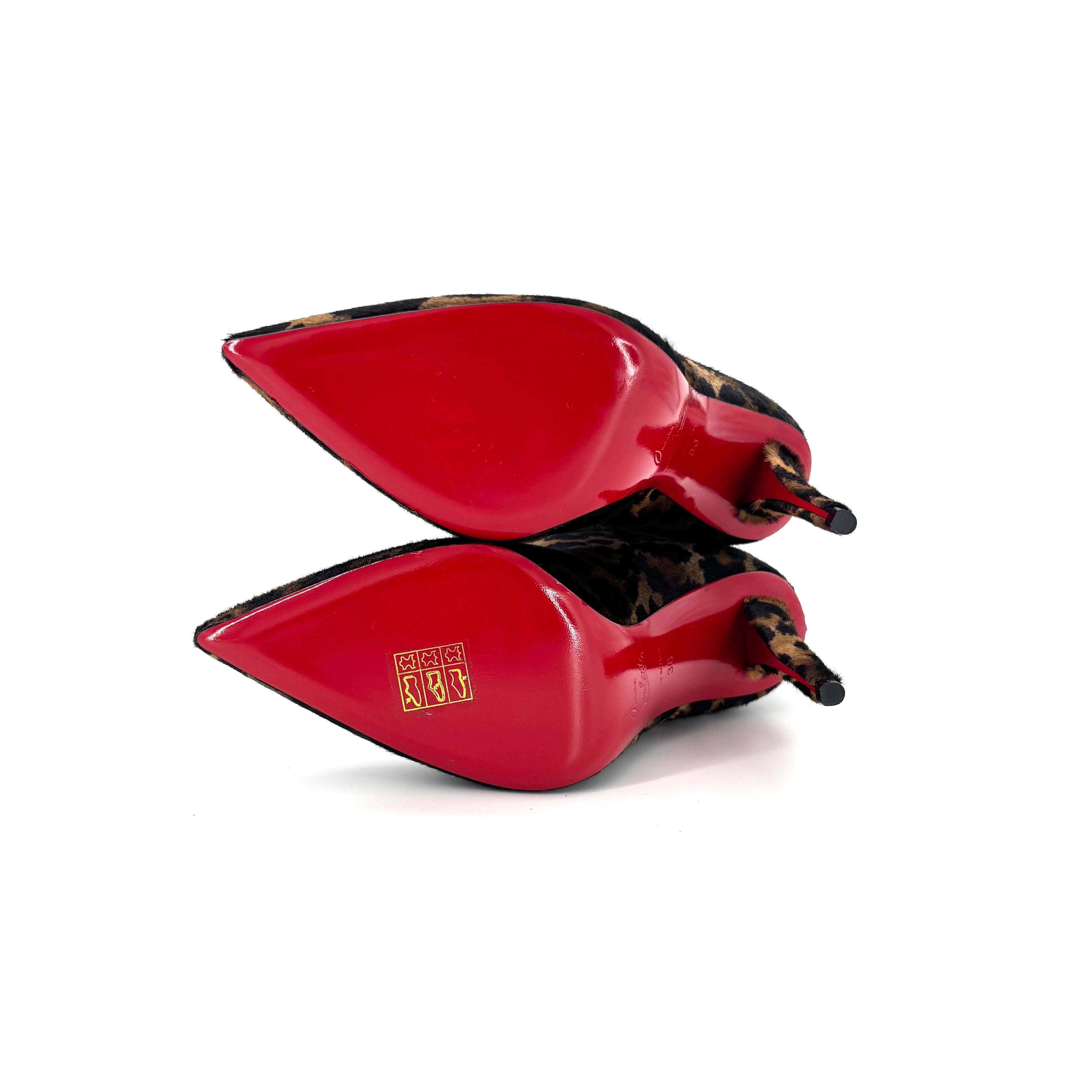 NEW Christian Louboutin Astrilarge Botta 100 Pony Kitty Pointed Toe Boots 36 en vente 3