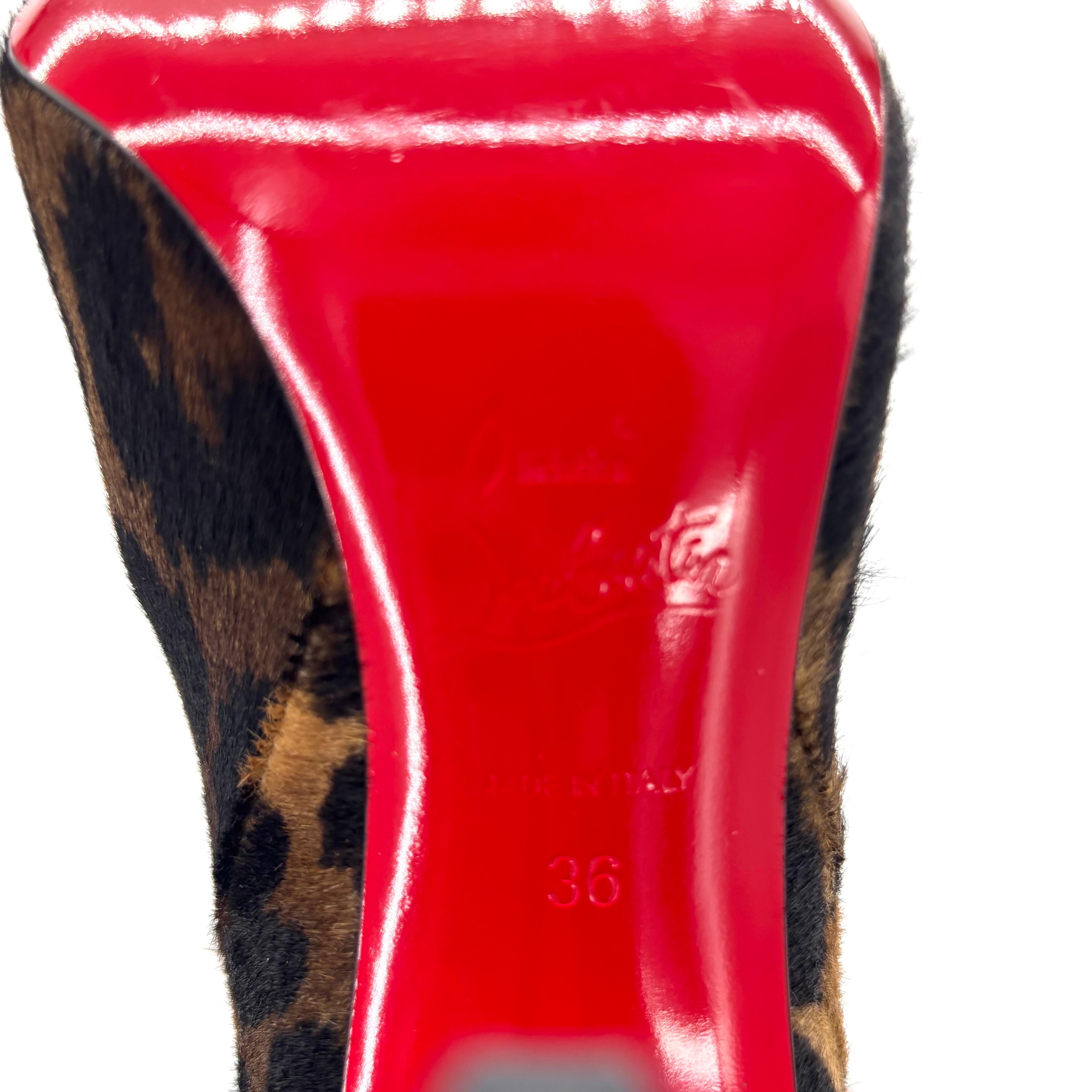 NEW Christian Louboutin Astrilarge Botta 100 Pony Kitty Pointed Toe Boots 36 en vente 4