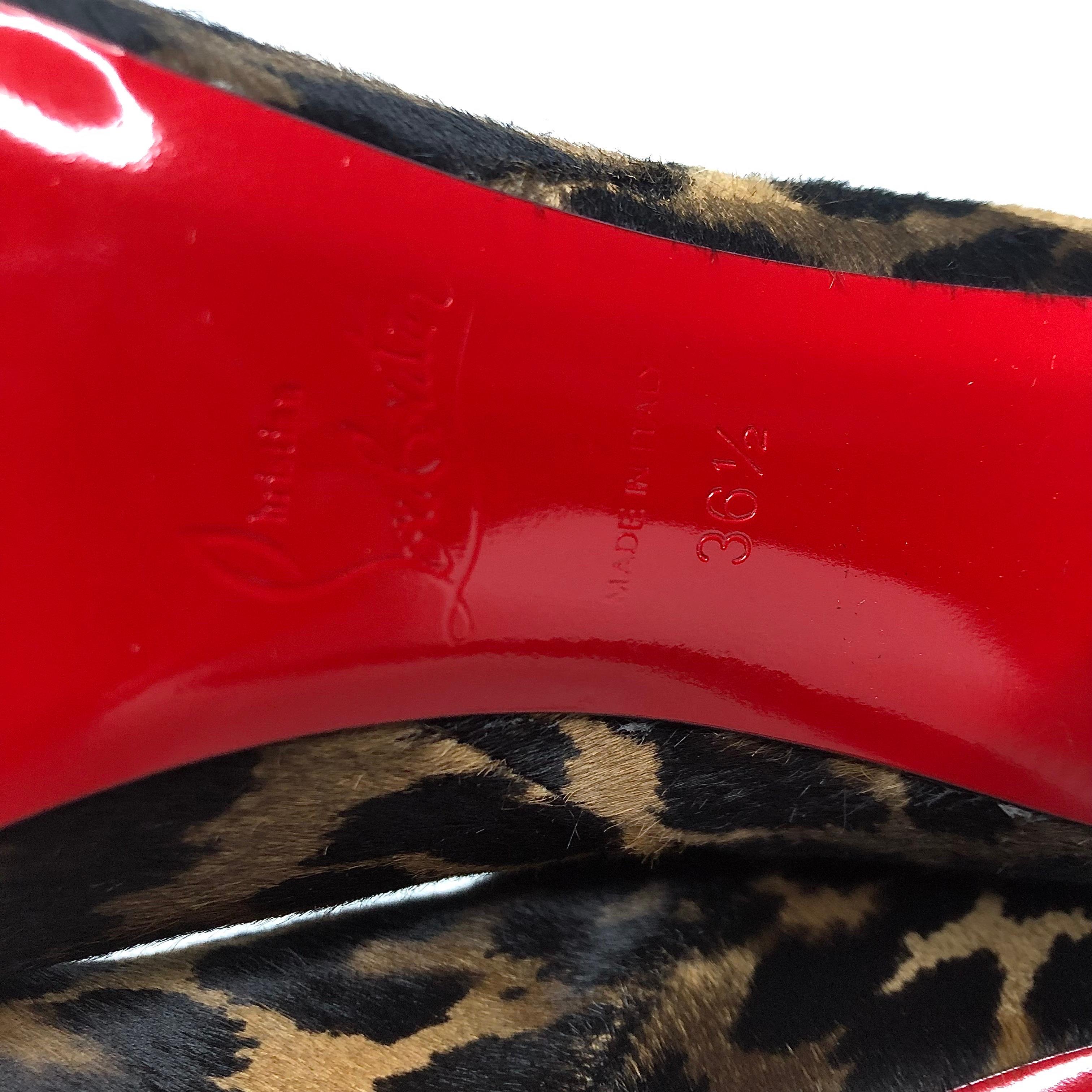 NEW Christian Louboutin Astrilarge Botta 100 Pony Kitty Pointed Toe Stivali 36.5 in vendita 2