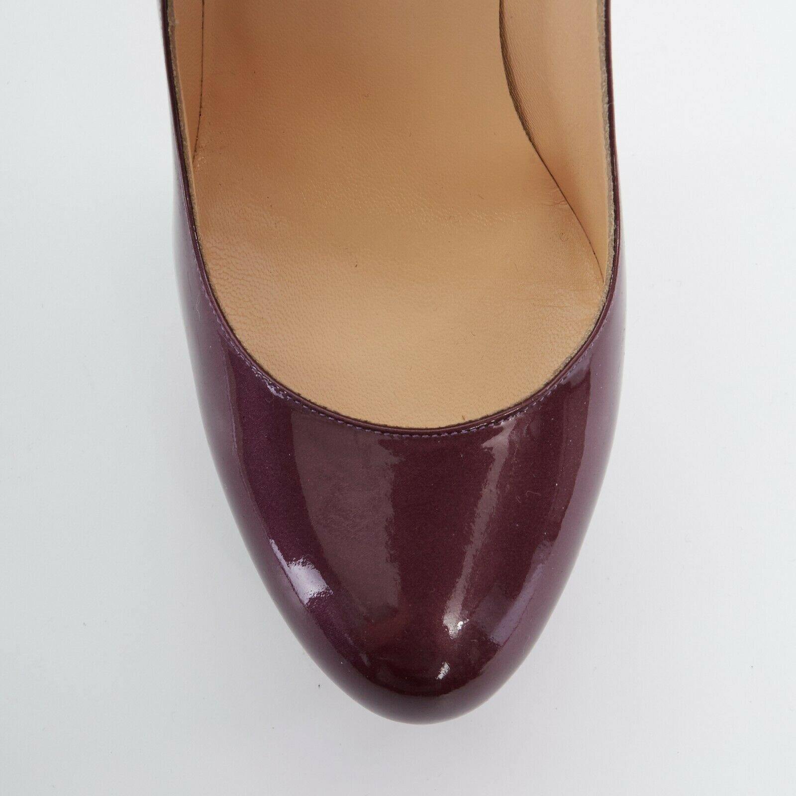 new CHRISTIAN LOUBOUTIN Bianca 140 purple patent almond toe platform heels EU40 2