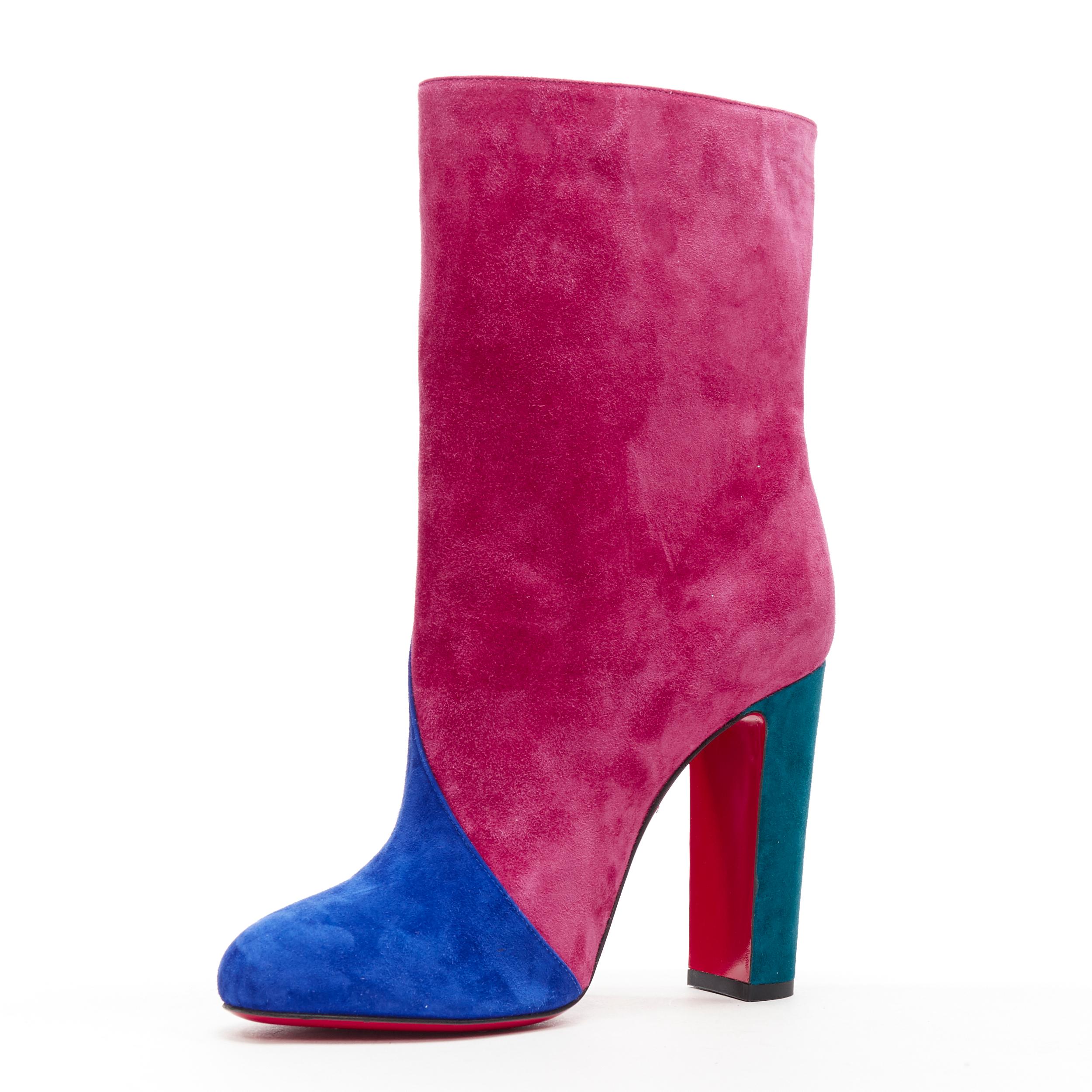 christian louboutin blue suede boots