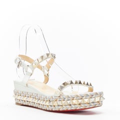 new CHRISTIAN LOUBOUTIN Cataclou embroidery studded espadrille sandals EU40