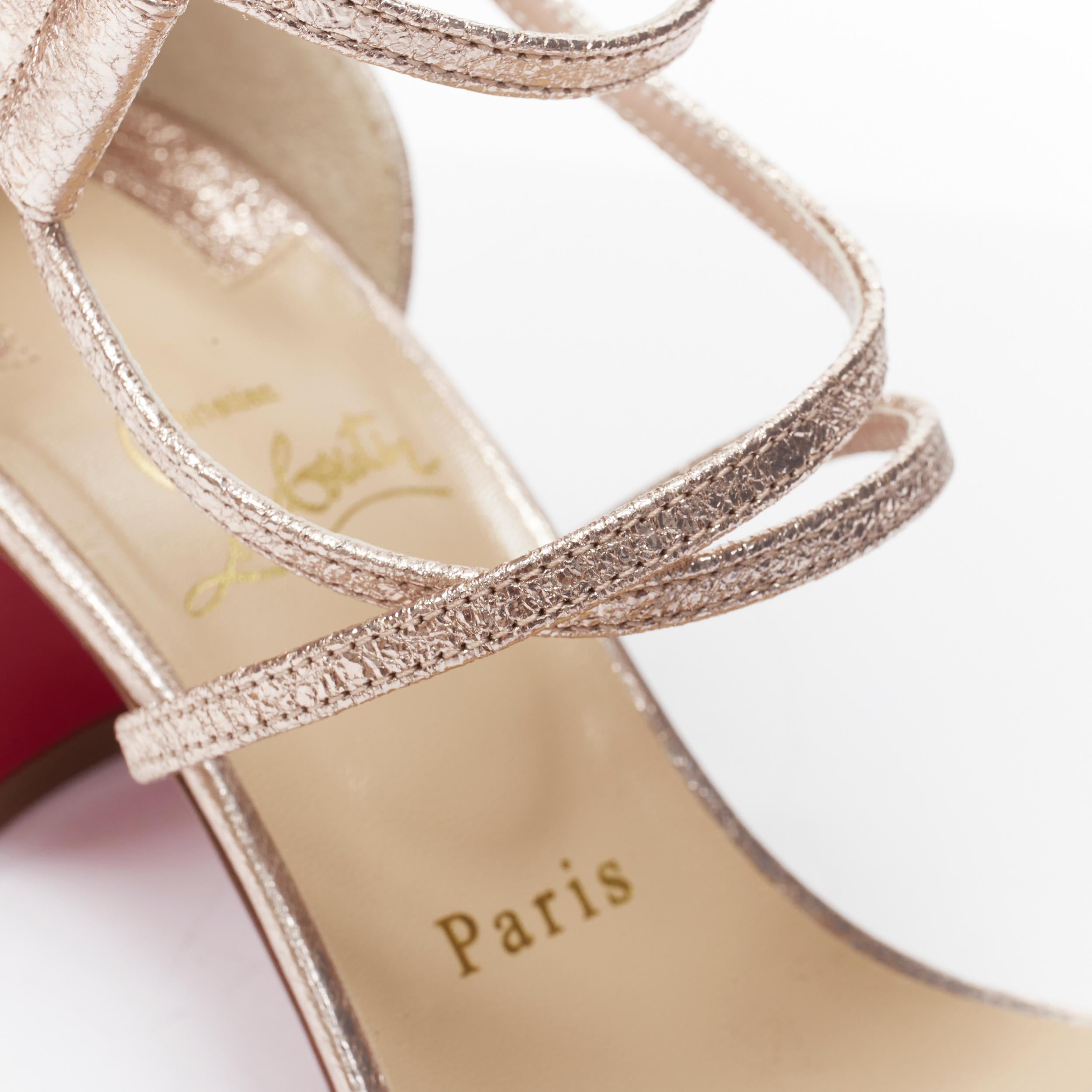 new CHRISTIAN LOUBOUTIN Choca 55 Specchio rose gold metallic heel sandal EU37.5 4