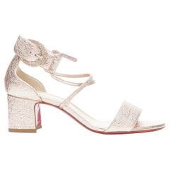 CHRISTIAN LOUBOUTIN Choca 55 Specchio Sandale in Roségold mit Metallic-Absatz EU37,5, neu CHRISTIAN LOUBOUTIN