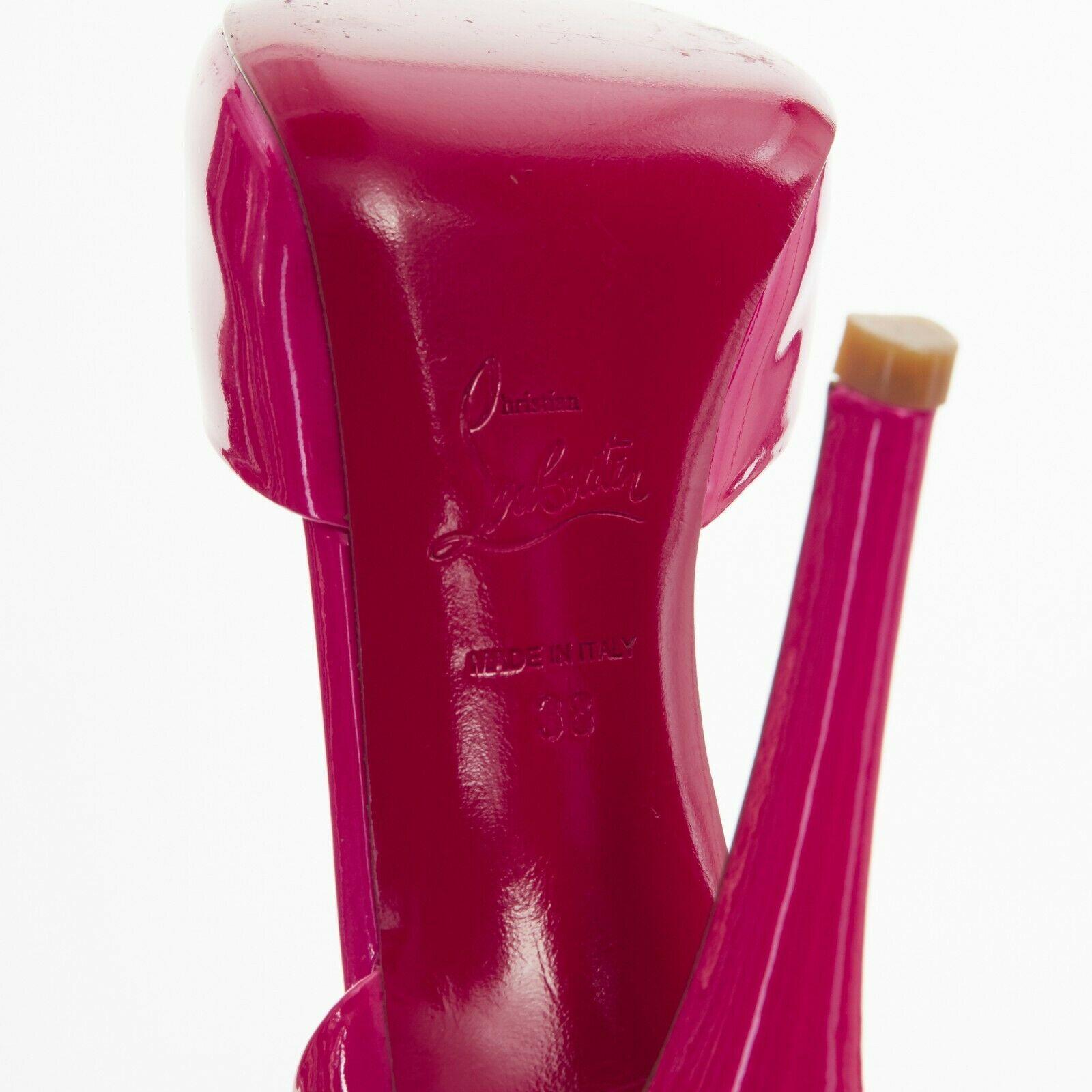 new CHRISTIAN LOUBOUTIN Claudia 120 pink peep toe ankle strap dorsay pumps EU38 3