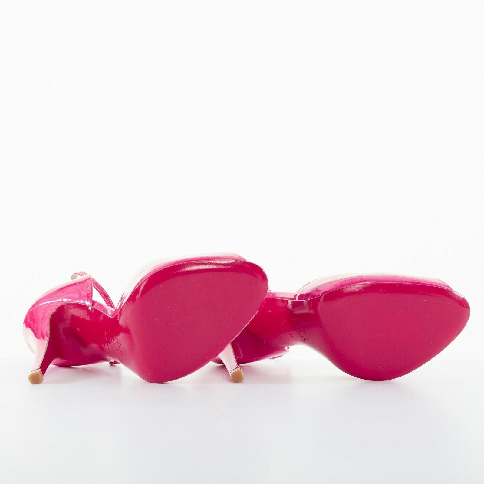 Pink new CHRISTIAN LOUBOUTIN Claudia 120 pink peep toe ankle strap dorsay pumps EU38