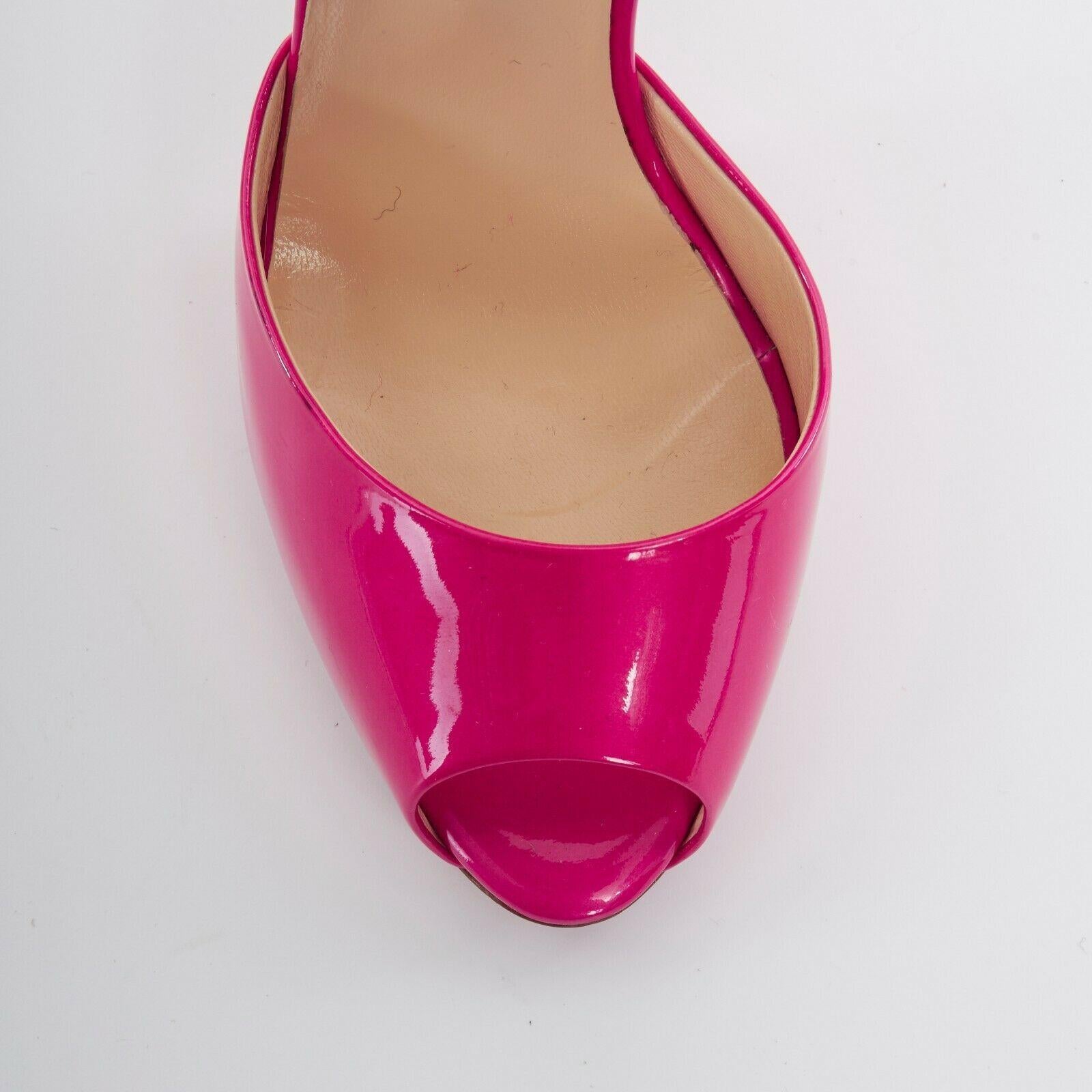 new CHRISTIAN LOUBOUTIN Claudia 120 pink peep toe ankle strap dorsay pumps EU38 In Good Condition In Hong Kong, NT