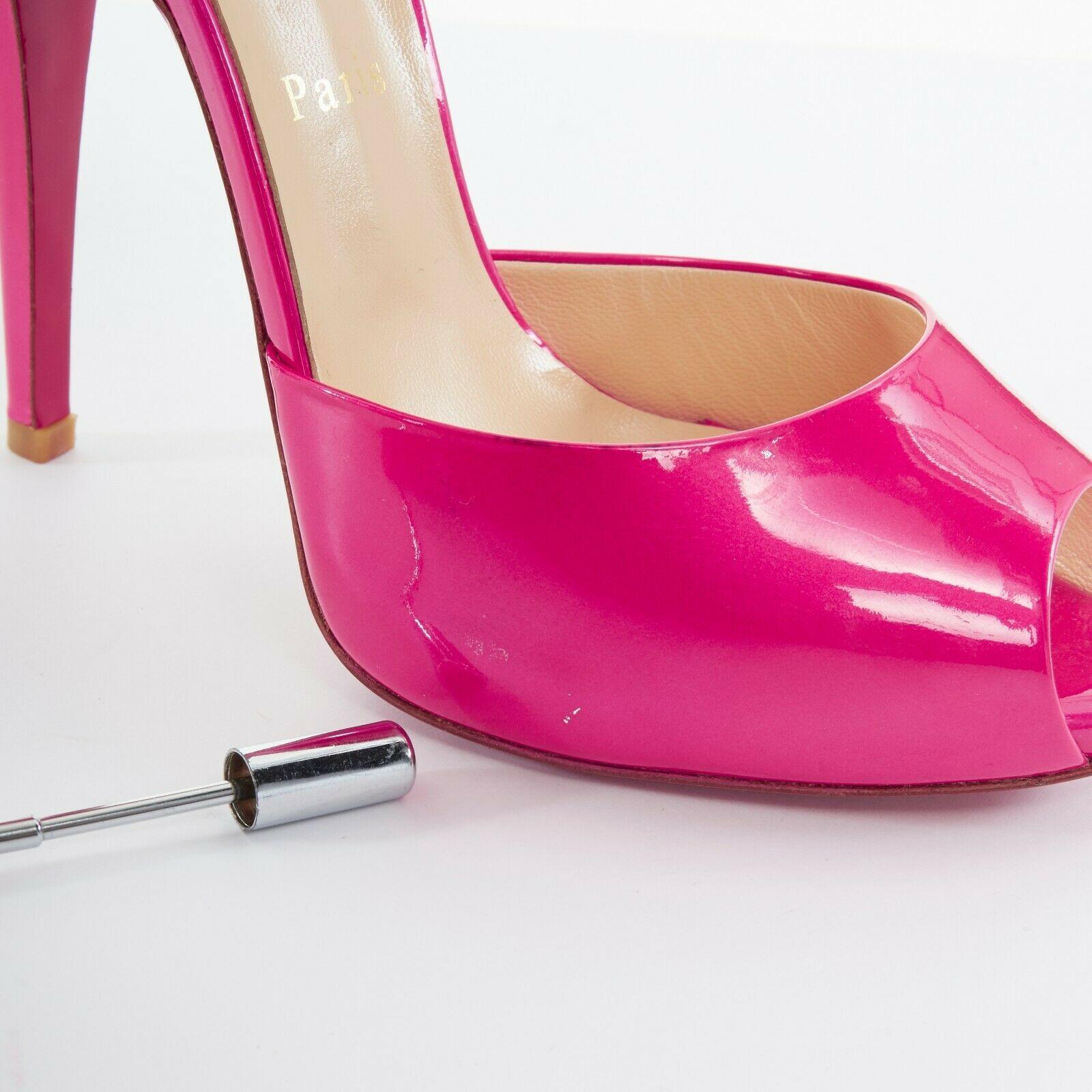 Women's new CHRISTIAN LOUBOUTIN Claudia 120 pink peep toe ankle strap dorsay pumps EU38