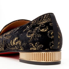 new CHRISTIAN LOUBOUTIN Colonnaki gold barocco embroidery metal heel loafer EU42
