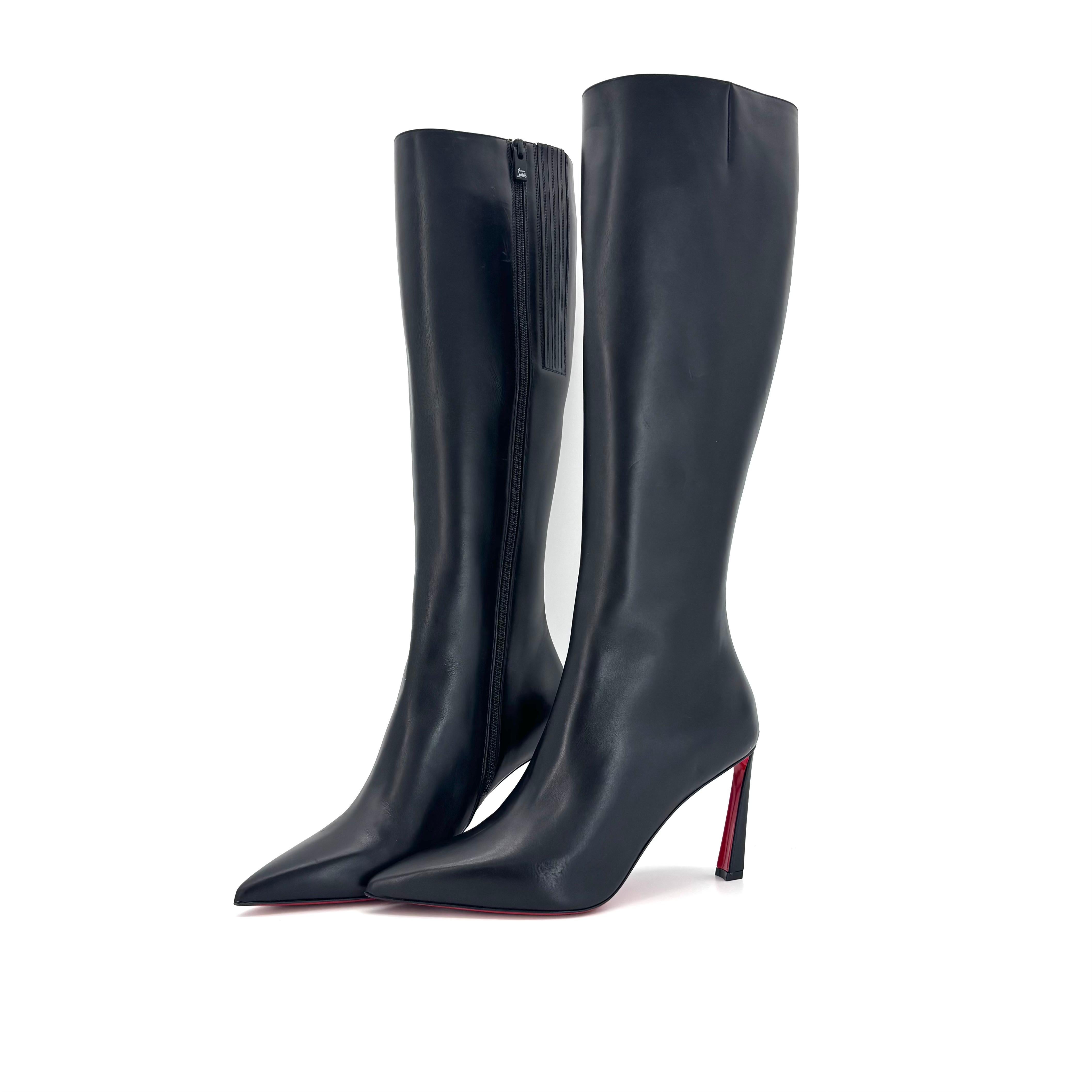 NEW Christian Louboutin Condora Botta 85 Heeled Knee High Pointed Toe Boots 40